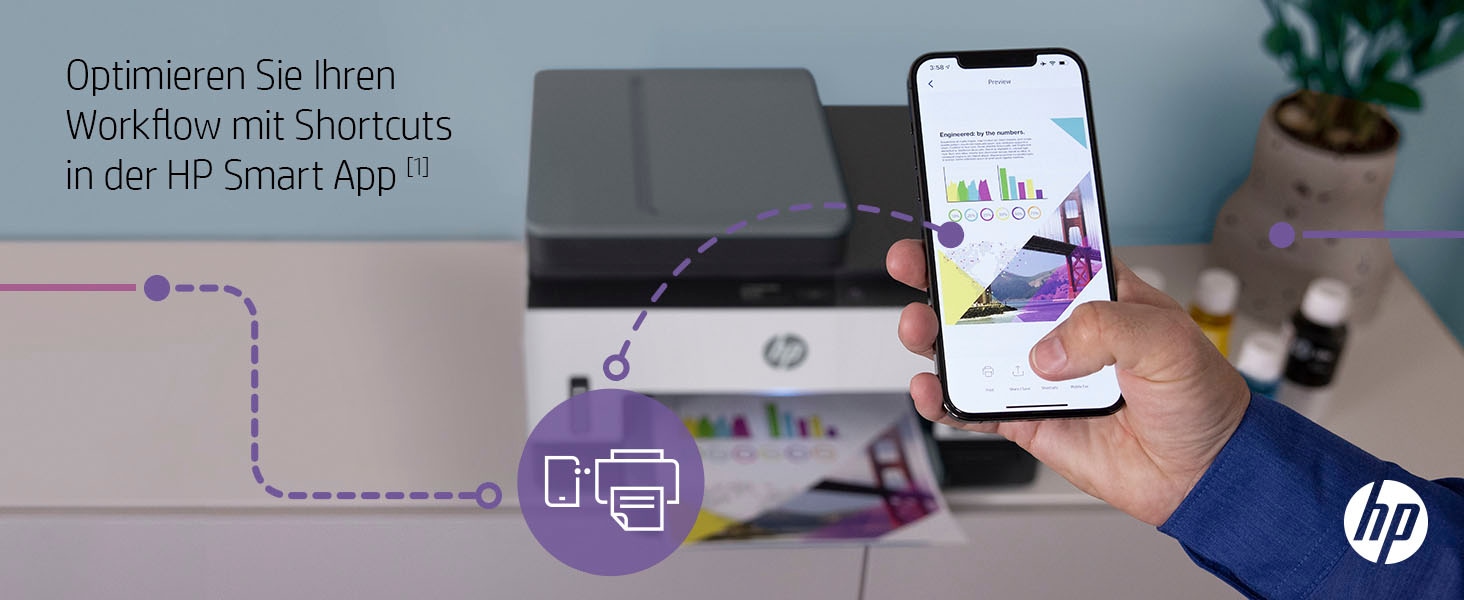 HP Multifunktionsdrucker »Smart Tank 7605«, Ohne Patronen, kompromisslos und bis 3 Jahre Tinte im Lieferumfang.