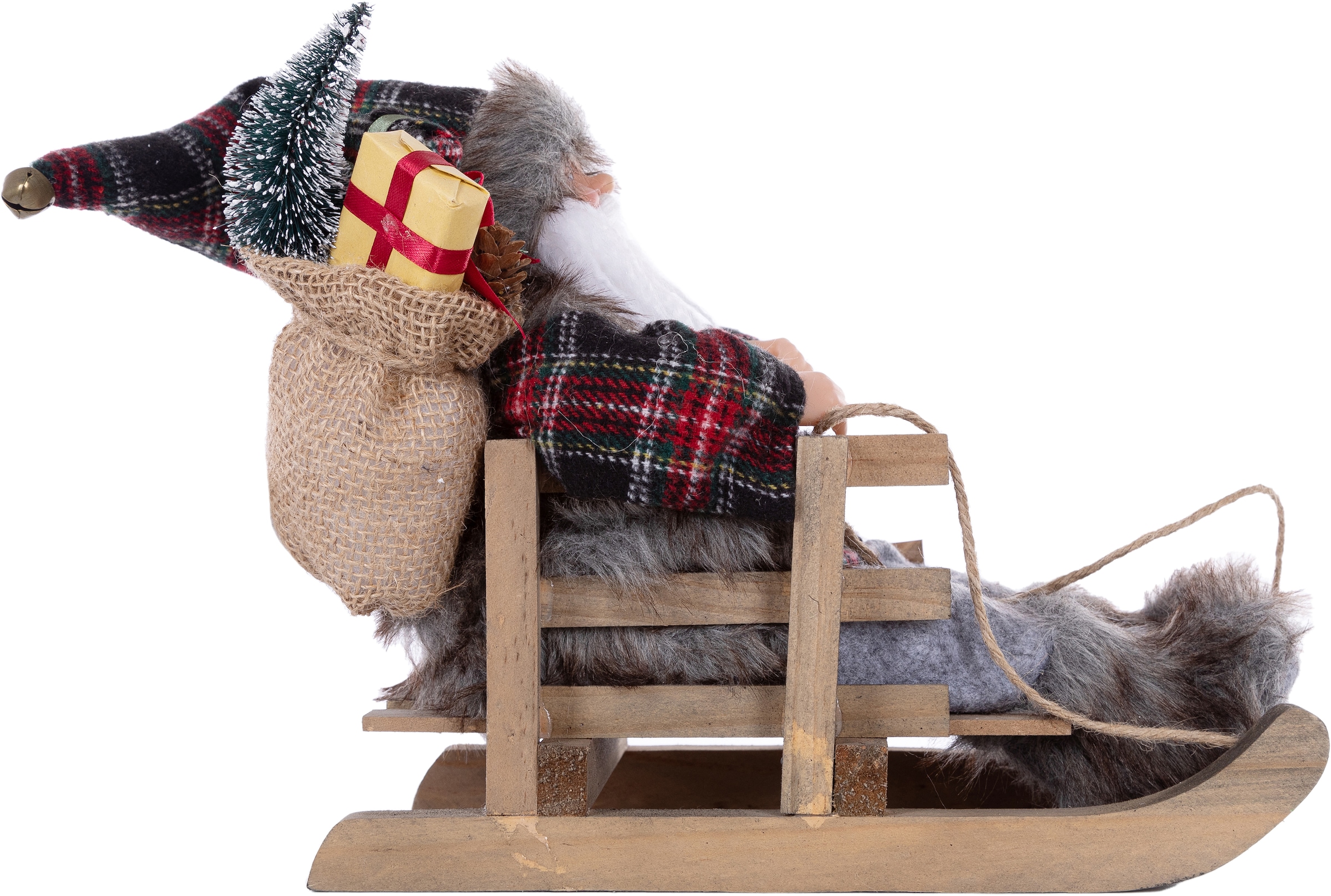 Myflair Möbel & Accessoires Weihnachtsmann »Weihnachtsdeko«, auf einem Schlitten, Höhe ca. 24 cm