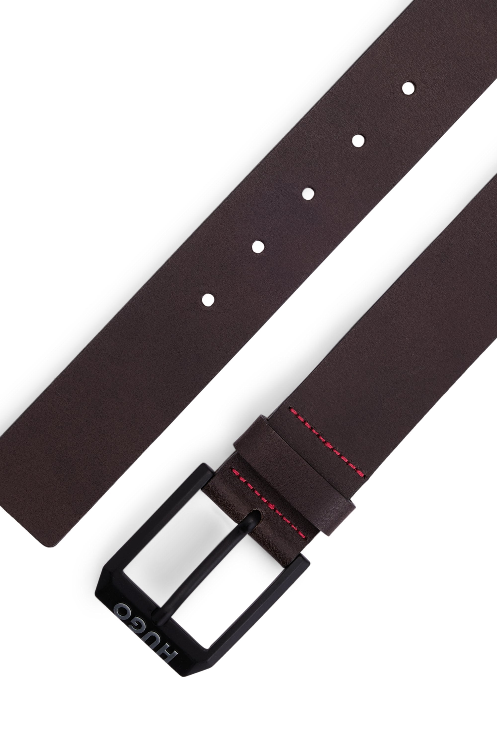 HUGO Ledergürtel »Gelio-B_Sz40« HUGO Markenlabel, rote Ziehnaht