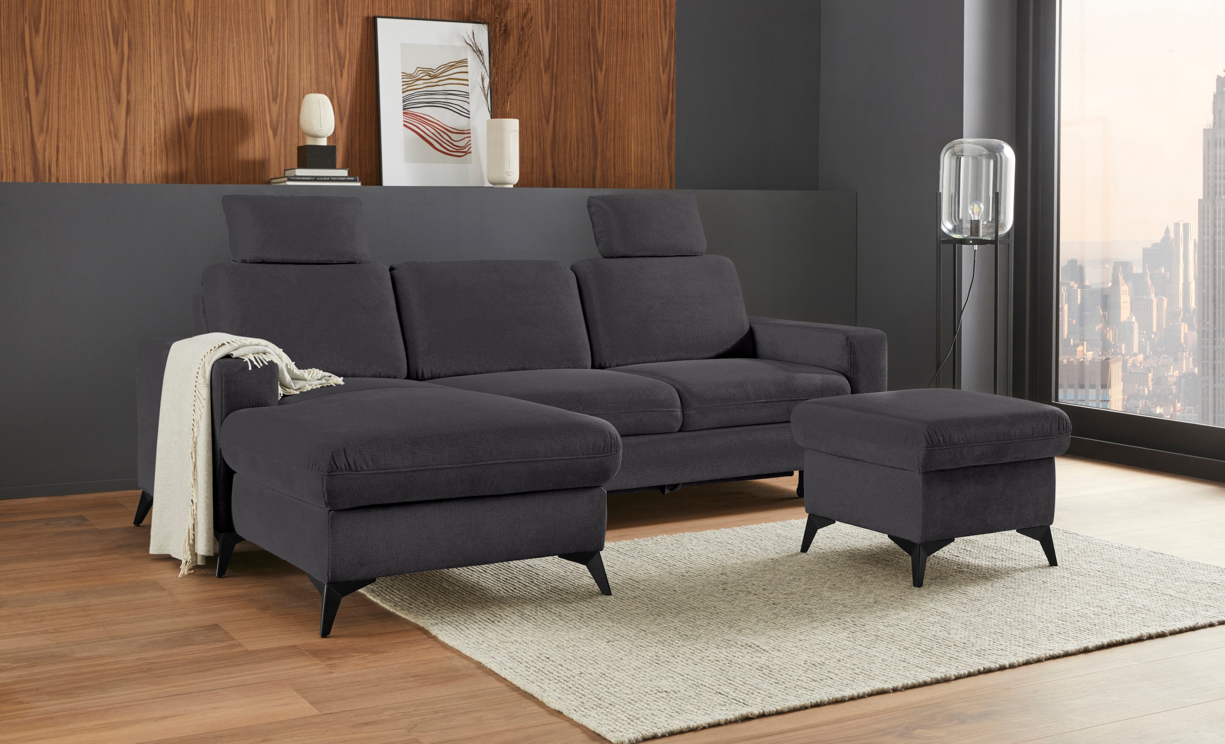 Places of Style Ecksofa "Lolland L-Form", Wahlweise mit Bettfunktion und Be günstig online kaufen