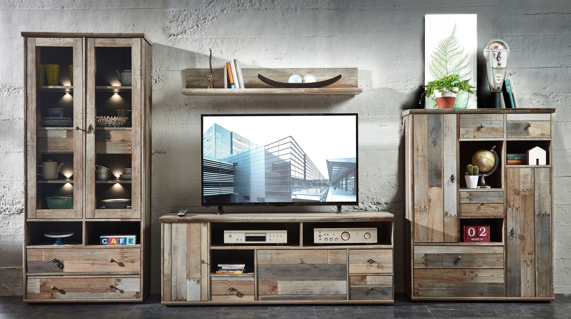 Innostyle TV-Board "BONANZA" 1 Stk. tlg. 1 Holztür, 3 Schubladen, 1 Klappe, günstig online kaufen