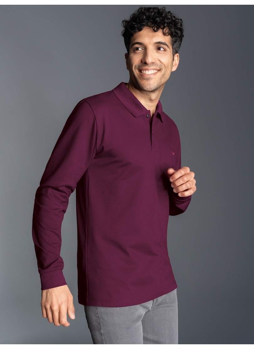 Trigema Poloshirt »TRIGEMA Langarm Poloshirt mit Armbündchen«