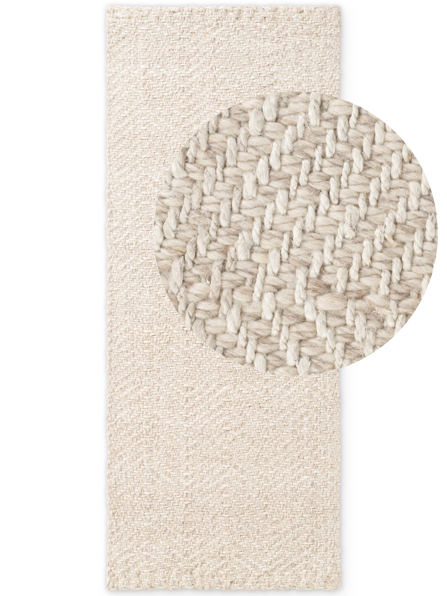 ELLE DECORATION Wollteppich »Majoli«, rechteckig, 10 mm Höhe, Herringbone, Wolle, Jute, Natur, Wohnzimmer, Schlafzimmer, Boho,Skandi