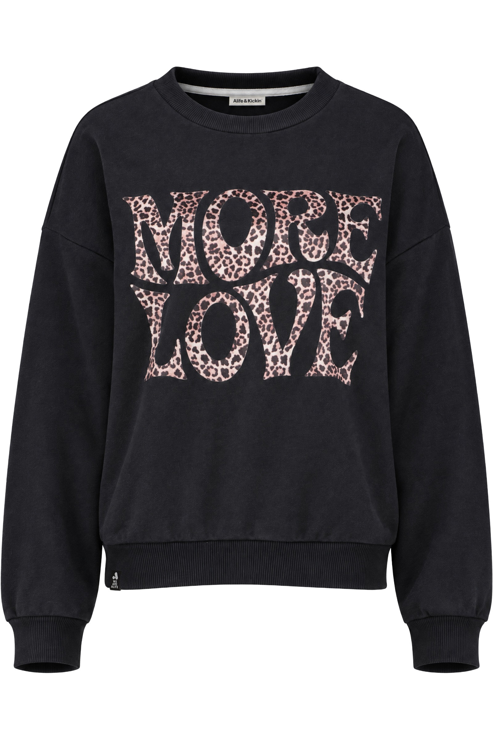 Alife & Kickin Sweatshirt , Schriftzug More Love, breite Rippbündchen, Relaxed Fit
