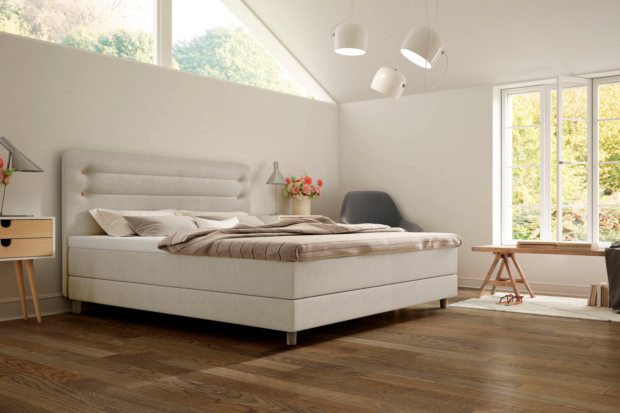 Schlaraffia Boxspringbett »Fidelio«, inkl. BULTEX® Topper, Holzfuß in Eiche