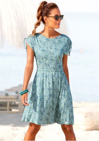 Jerseykleid, mit Blümchendruck, lockeres Sommerkleid, Strandkleid