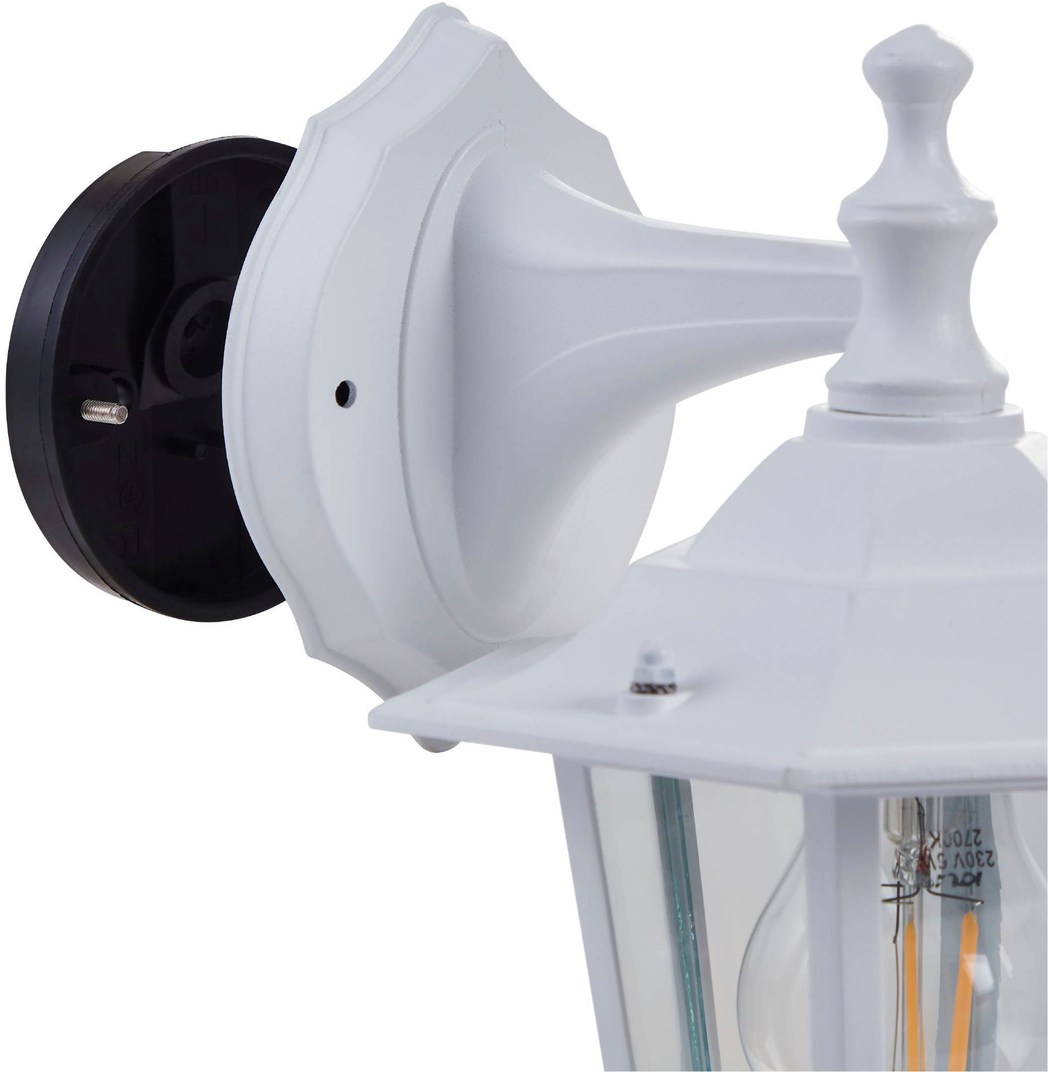 EGLO LED Wandleuchte »LATERNA 5 L16,5 x H35 x AL21 cm, spritzwassergeschützte Lampe«, 1 flammig, Leuchtmittel E27 | ohne Leuchtmittel, Außen-Wandlampe, Wandleuchte, Weiß, E27, IP44, L16,5 x H35 x AL21 cm