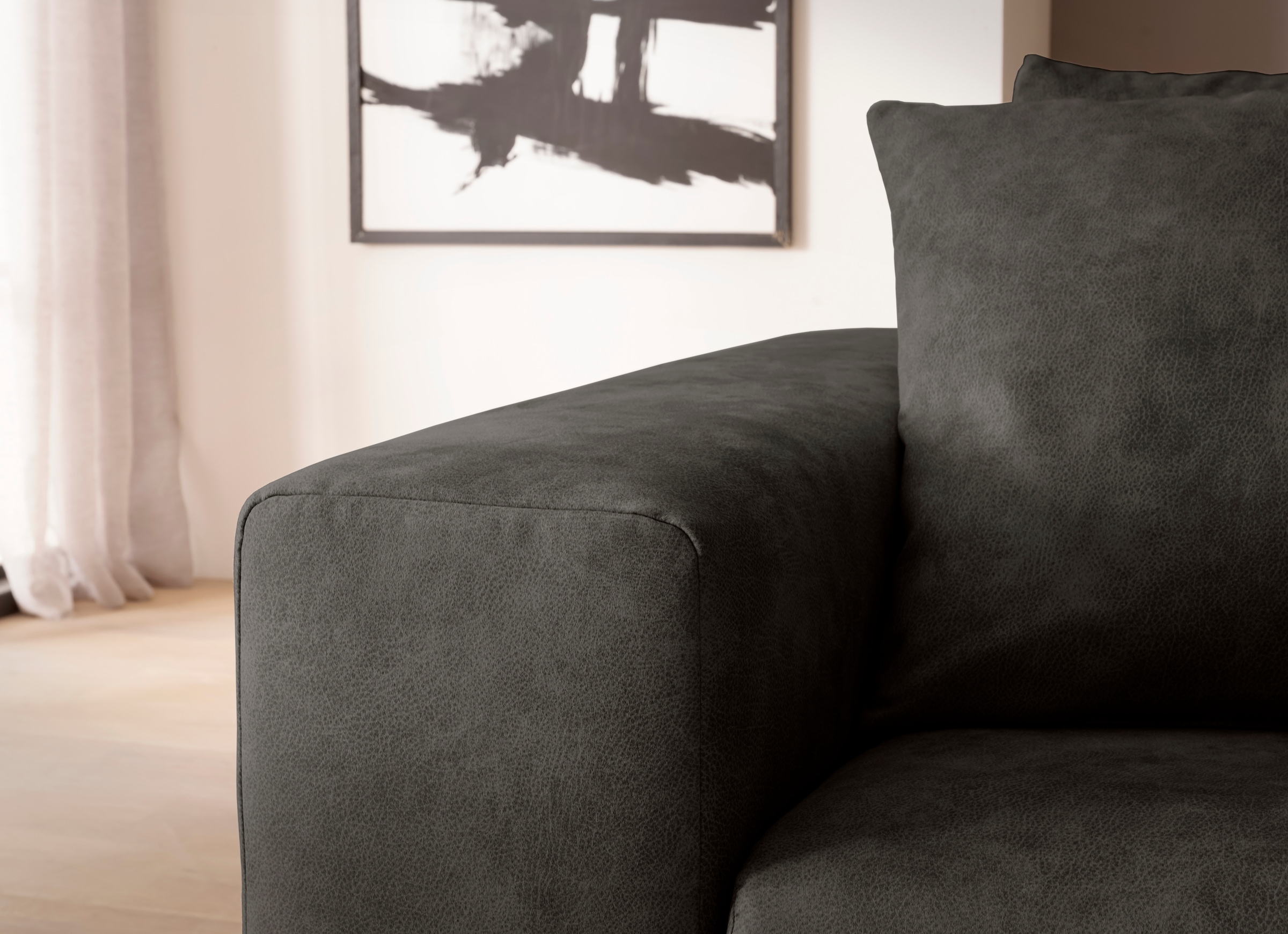 andas 3-Sitzer »SLEETLAND XXL in Samtvelours oder Vintage-Leder-Optik«, besonders groß und bequem