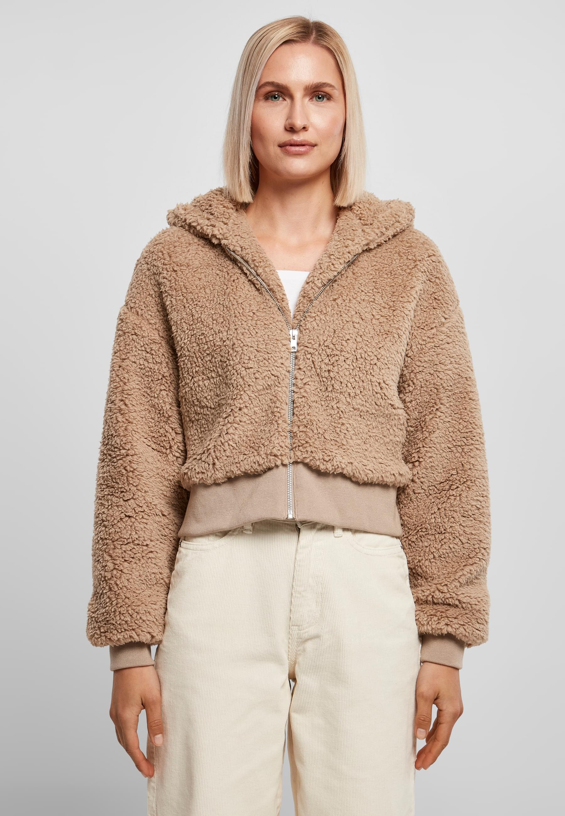 URBAN CLASSICS Allwetterjacke »Urban Classics Damen Ladies Short Oversized Sherpa Jacket«, (1 St.), mit Kapuze