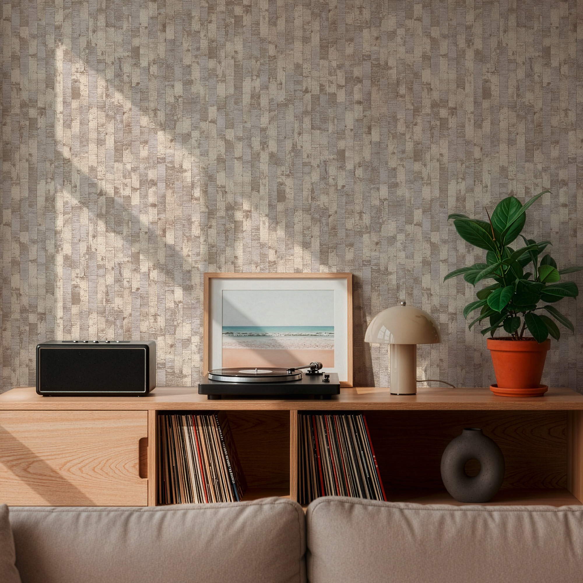 living walls Vliestapete »Vibes & Styles Daniel – Urban Lines Vliestapete« Holz leicht strukturiert Moderne Holzoptik mit feiner Struktur und dezentem Glanzeffekt