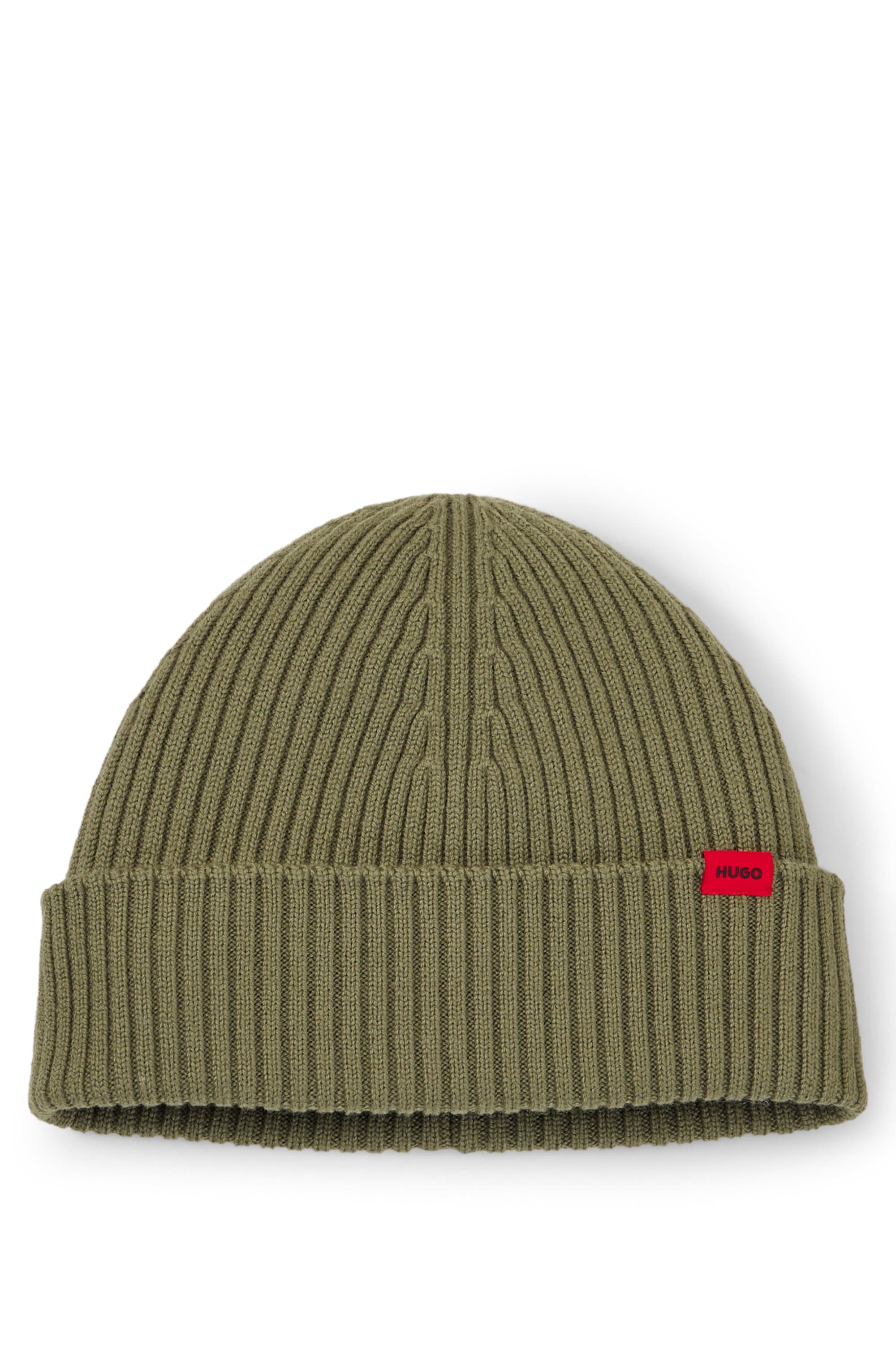 HUGO Beanie "Xola" mit Labelaufnäher, unisex