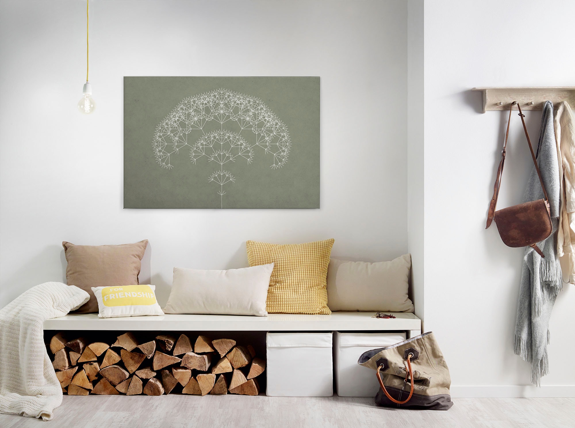 A.S. Création Leinwandbild "trees 3", Abstrakt, (1 St.), Keilrahmen Bild Baum Grafisch