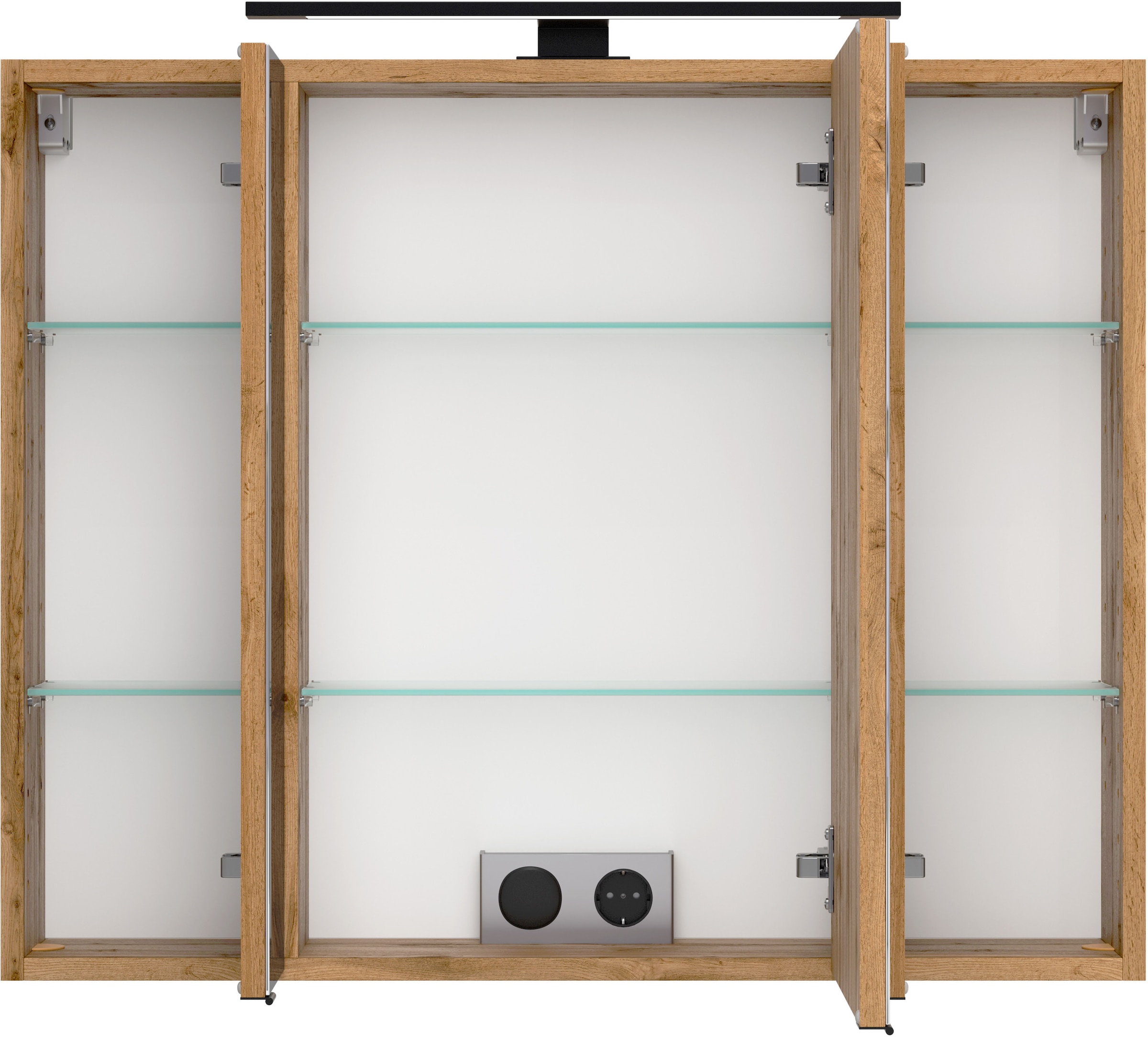 welltime Spiegelschrank, Welltime, Breite 80 cm, mittlere Tür reversibel, gedämpft