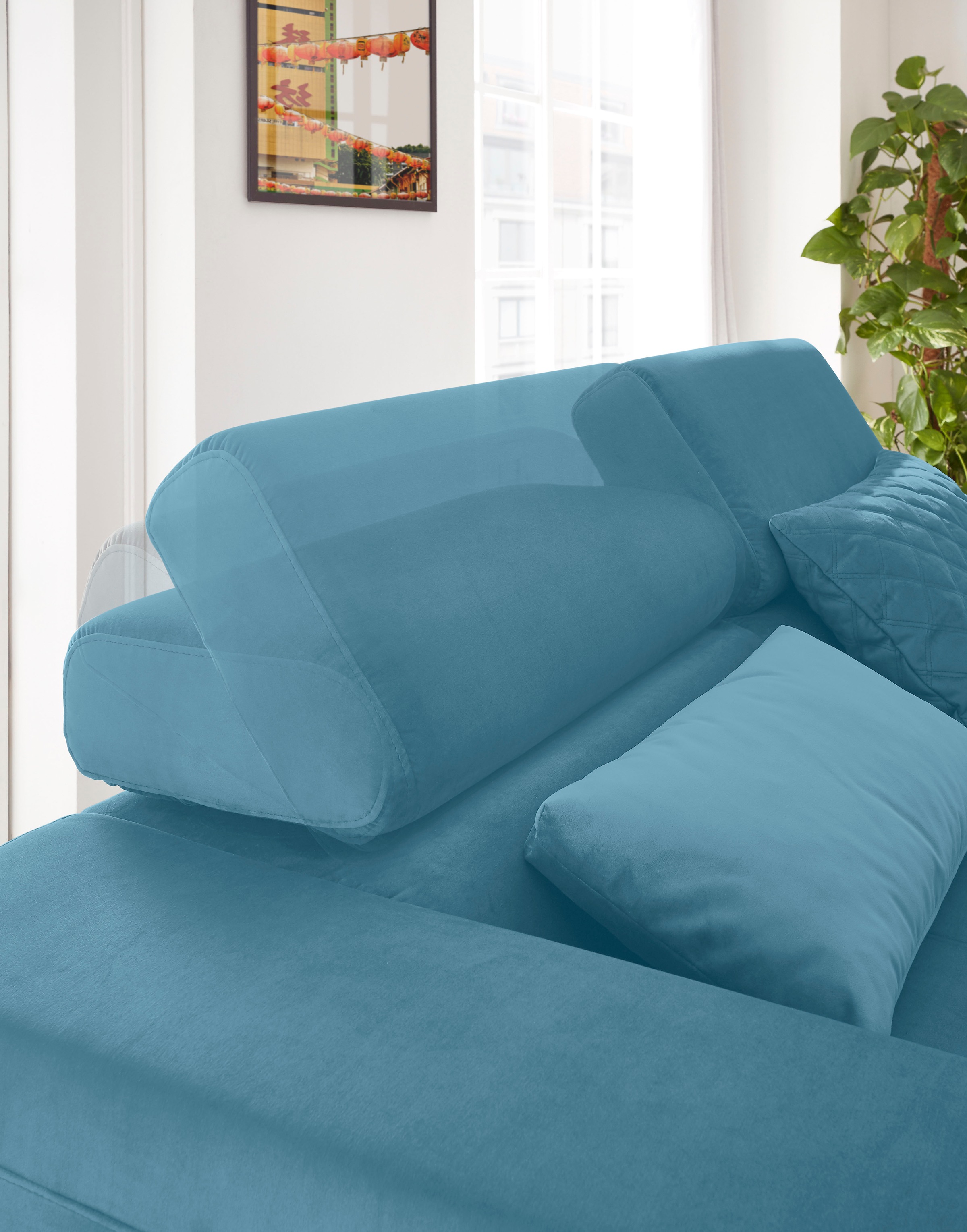 GALLERY M branded by Musterring Ecksofa »Felicia Due L-Form«, Wahlweise mit Sitzvorzug, inkl. Kopfteilverstellung, Sitzhöhe 40 cm