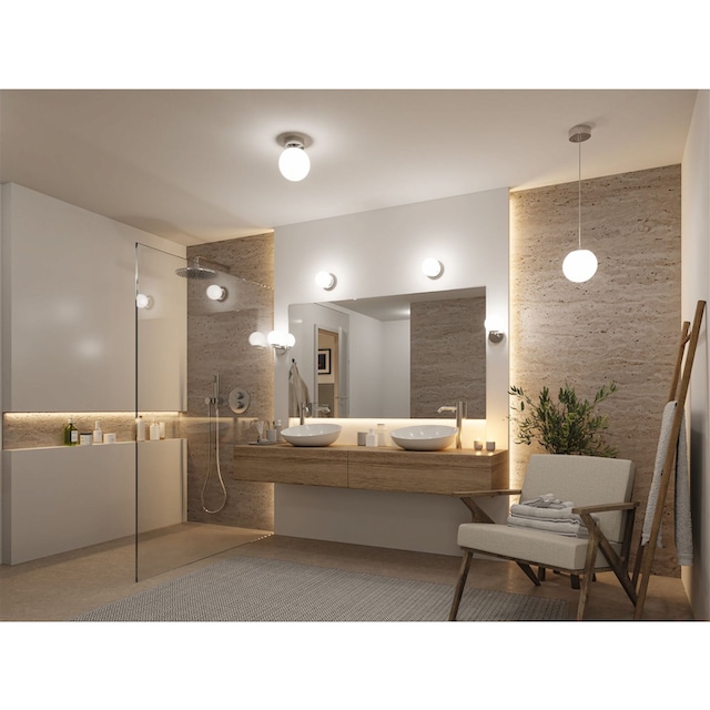 Paulmann LED Deckenleuchte »Selection Bathroom Gove IP44 5W 3000K  Satin/Chrom Glas/Metall«, 1 flammig-flammig | BAUR