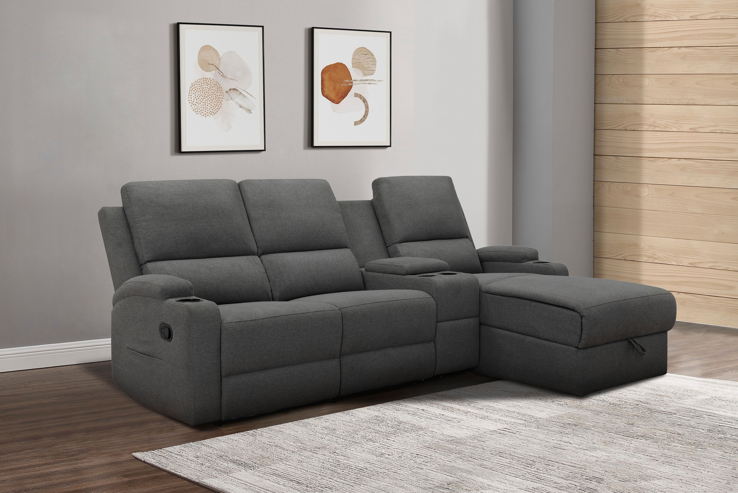 Home affaire Ecksofa "NAPORI Multimediasofa, 3er Kinosessel XXL, L-Form, 3 günstig online kaufen