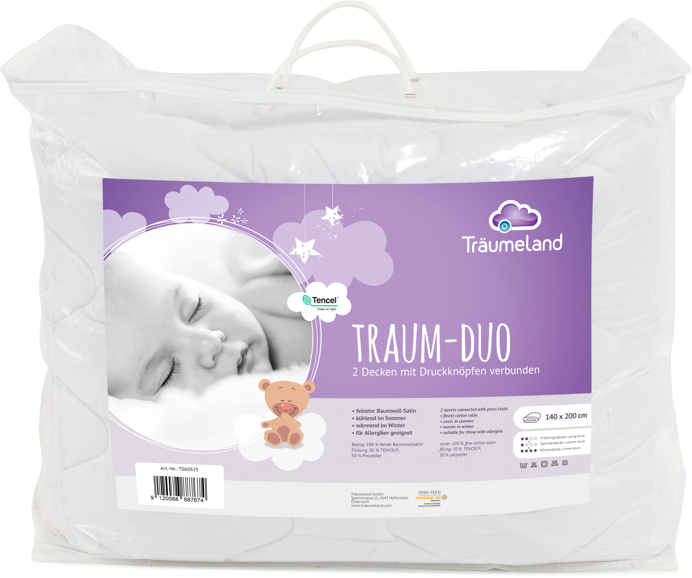 Träumeland Kinderbettdecke "Traum-Duo" 4-Jahreszeiten 2 Stk. tlg. günstig online kaufen