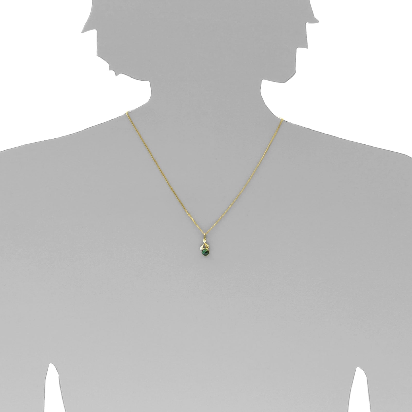 OSTSEE-SCHMUCK Kette und Anhänger Set »- Blüte - Gold 333/000 - Malachit«