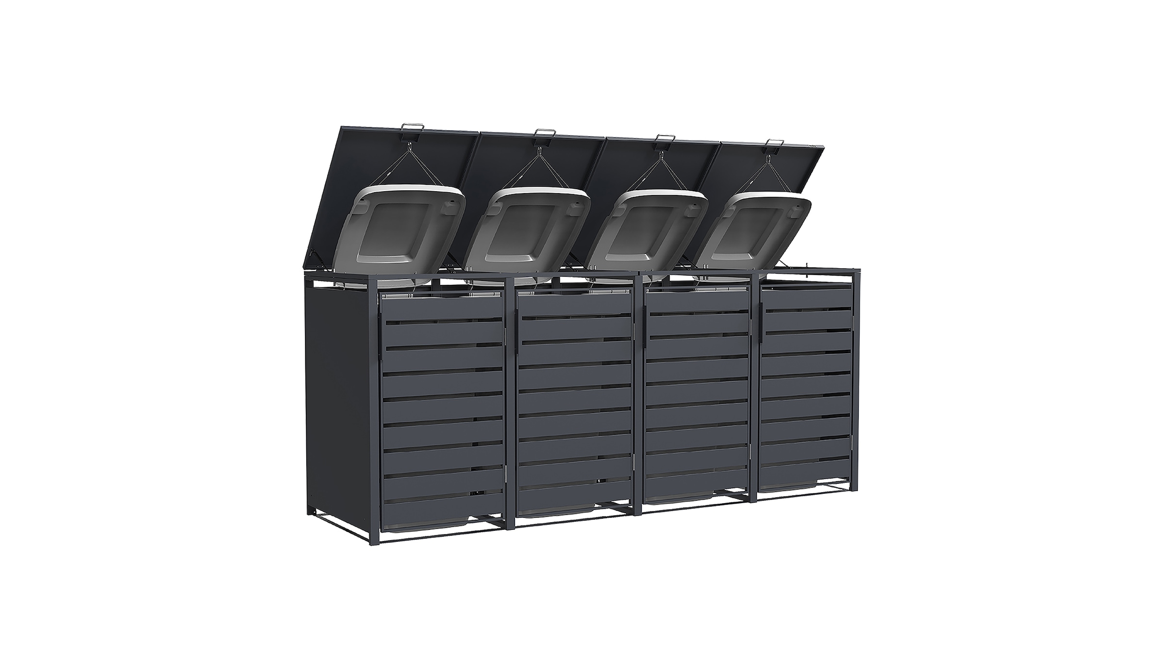 weka Mülltonnenbox »Gary« Metall pulverbeschichtet, für 4 Mülltonnen, BxTxH: 265x80x116 cm