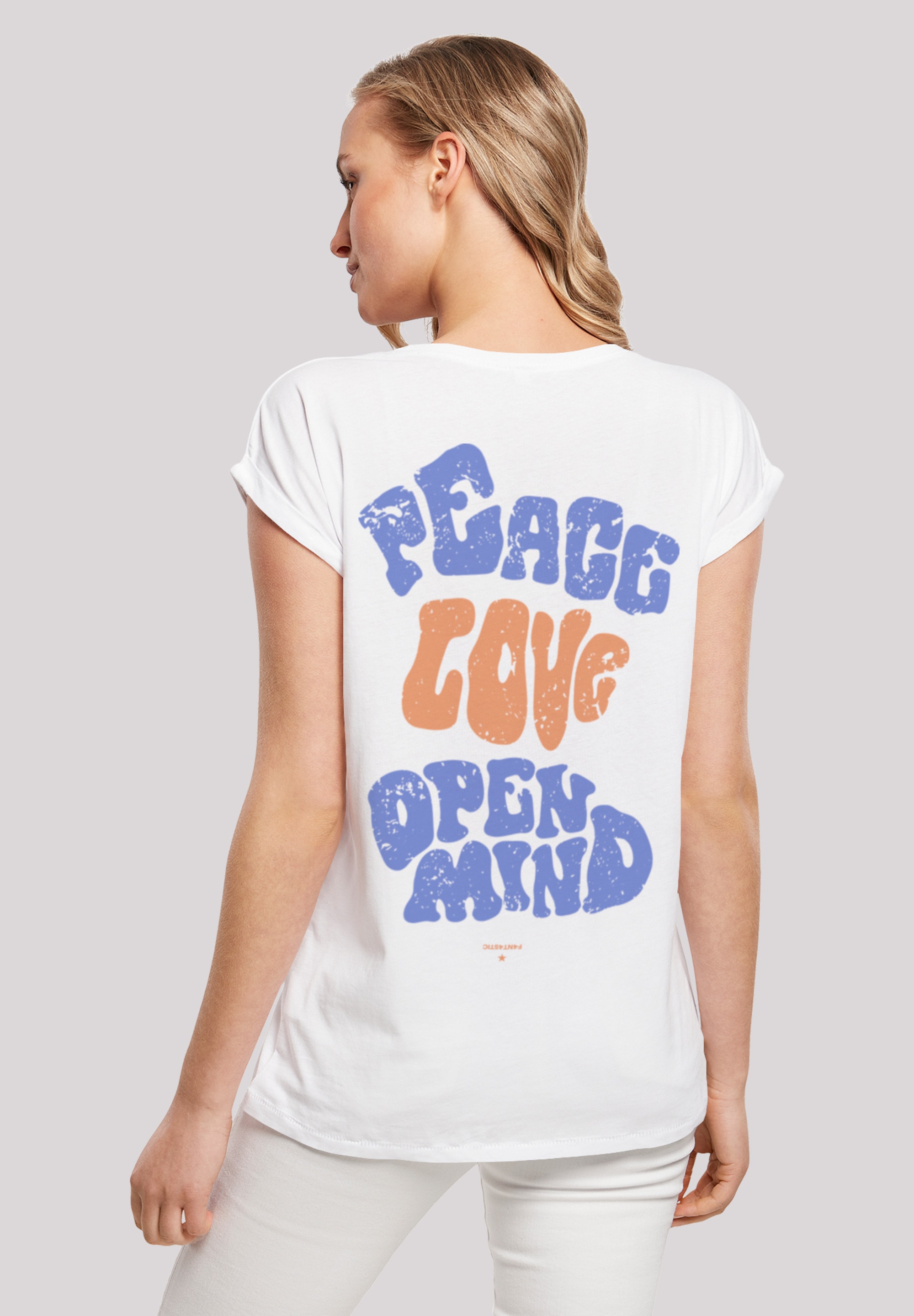 F4NT4STIC T-Shirt "Peace Love and Open Mind", Print