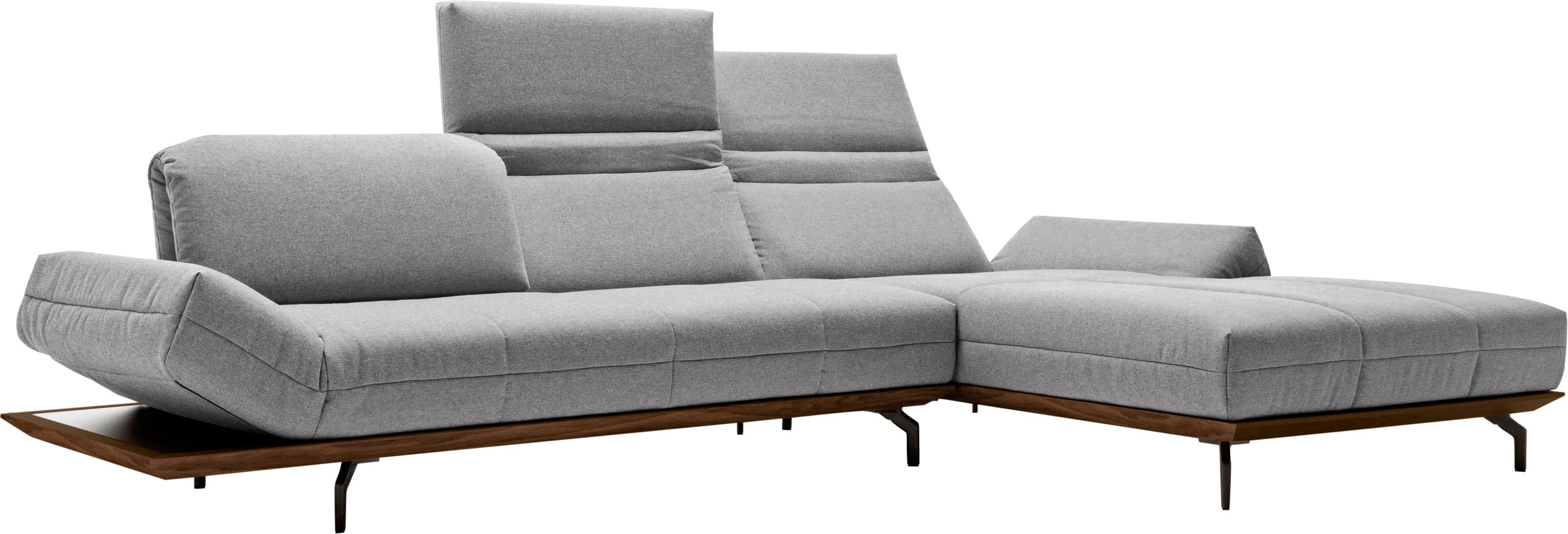 Creation BY ROLF BENZ Ecksofa »CR.420, Designecksofa, L-Form«, in 2 Qualitäten, Holzrahmen in Eiche Natur oder Nußbaum, Breite 313 cm