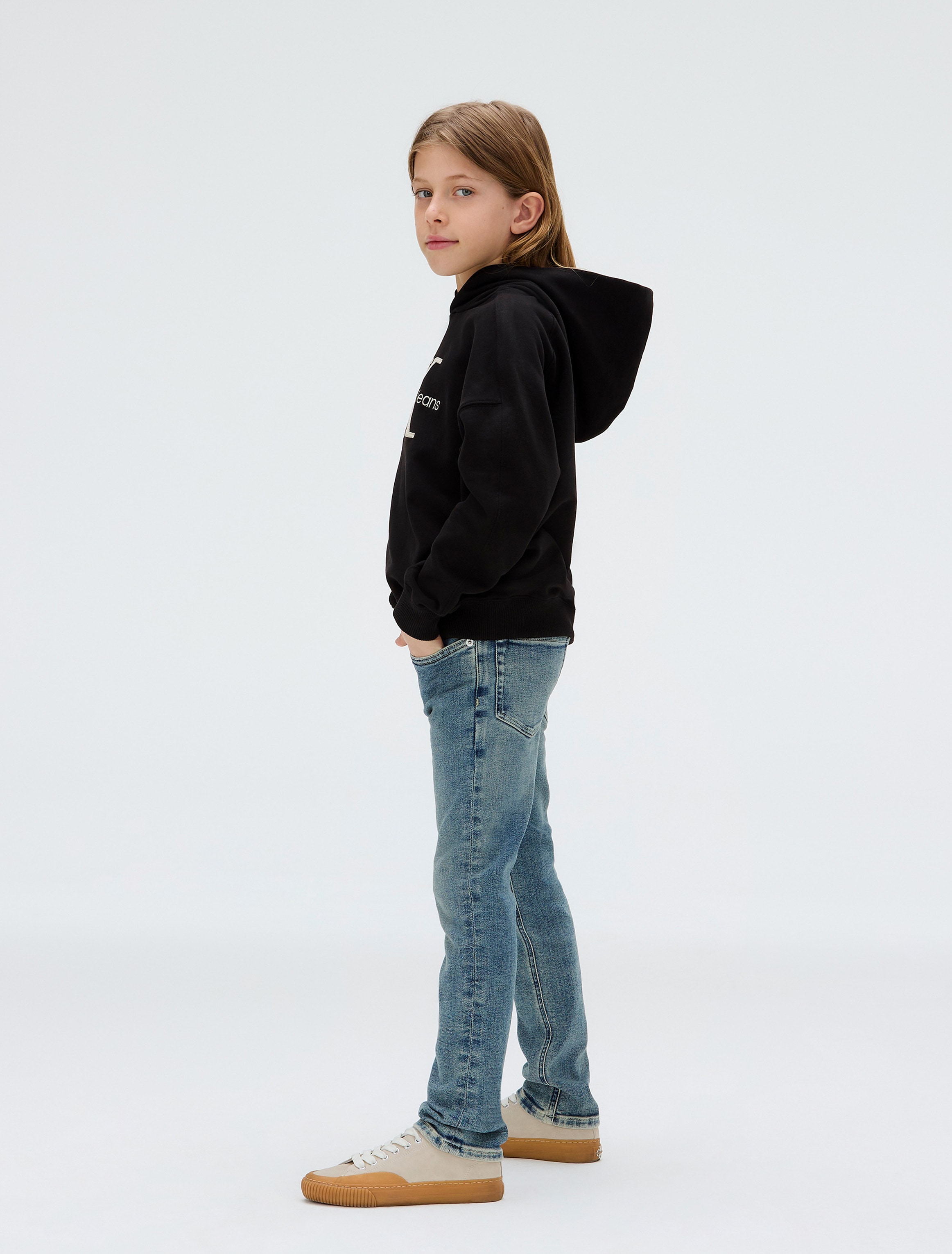 Calvin Klein Jeans Slim-fit-Jeans »SLIM NEW MID BLUE PWS«, für Kinder bis 16 Jahre, in cooler Waschung