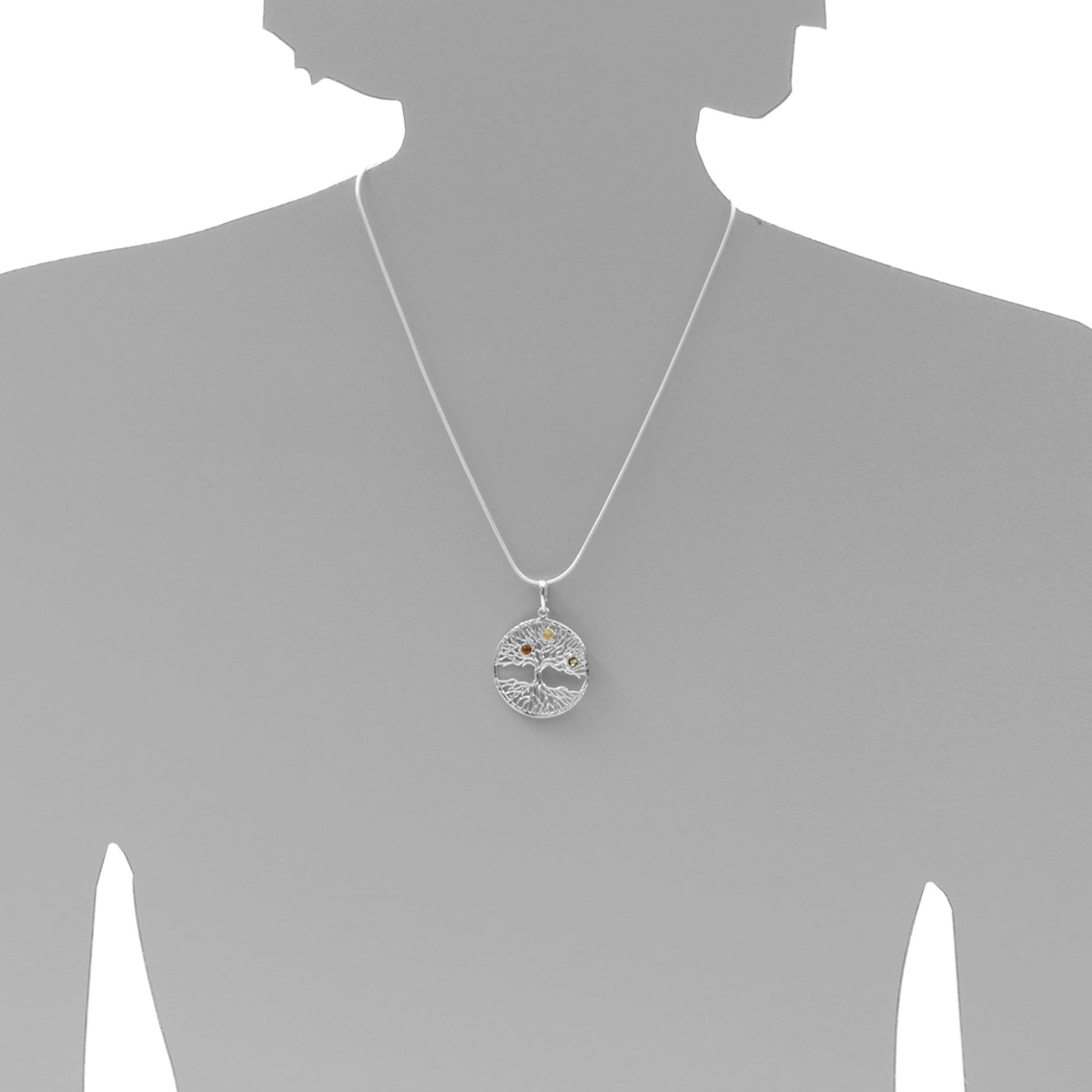 OSTSEE-SCHMUCK Kette mit Anhänger »- Lebensbaum - Silber 925/000 - Bernstein«