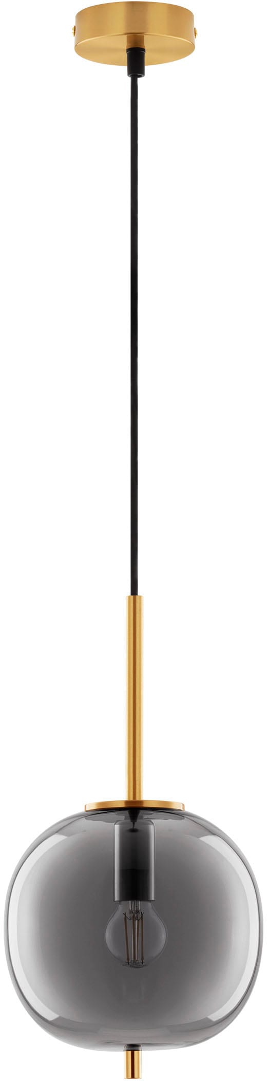 NOVA LUCE Hängeleuchten "LATO", 1, Ø 18,5cm, 1 Stk.gold, schwarz, Esszimmer, Leuchten, Ohne Leuchtmittel