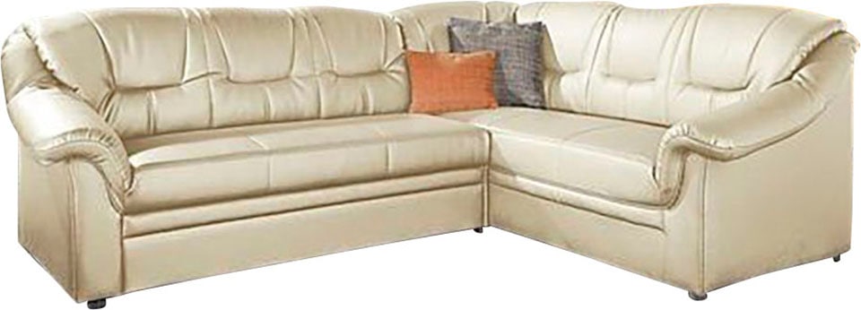 DOMO collection Ecksofa »Montana, zeitlose Rückensteppung, bequeme Armlehnen, L-Form«, wahlweise mit Bettfunktion