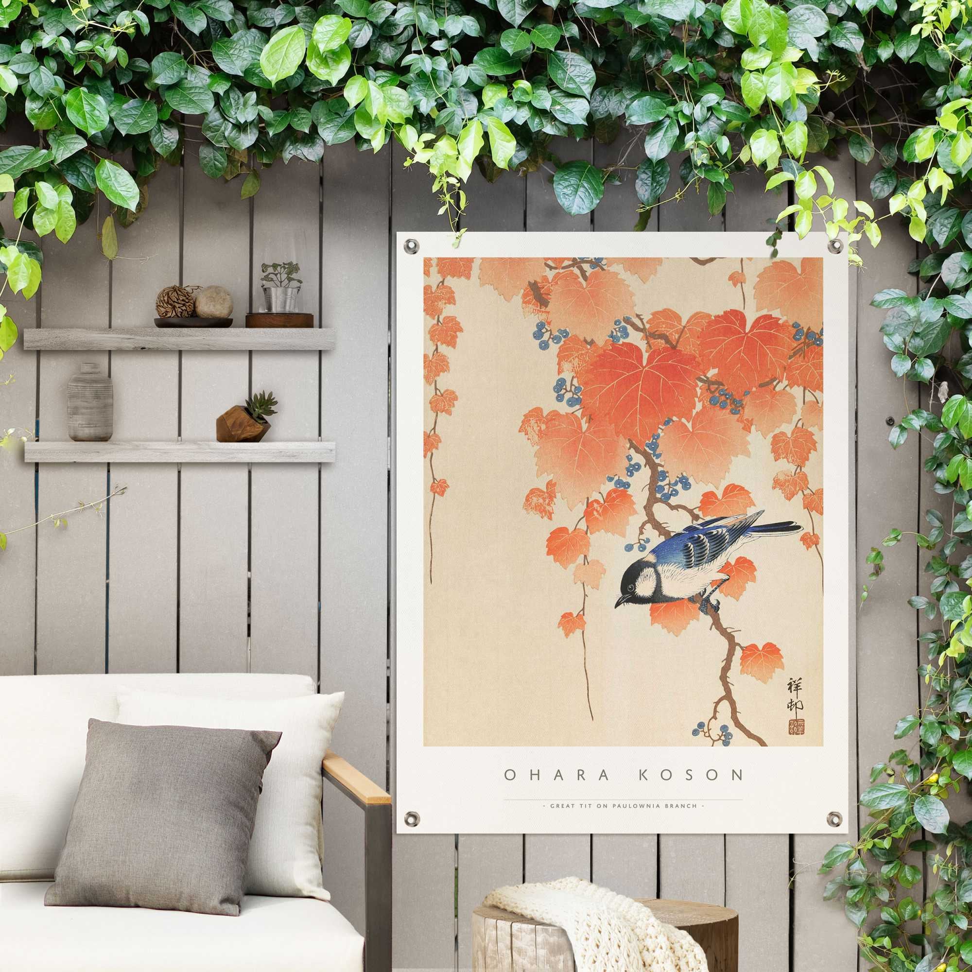 Reinders Poster "Ohara Koson Great tit", Outdoor für Garten oder Balkon günstig online kaufen