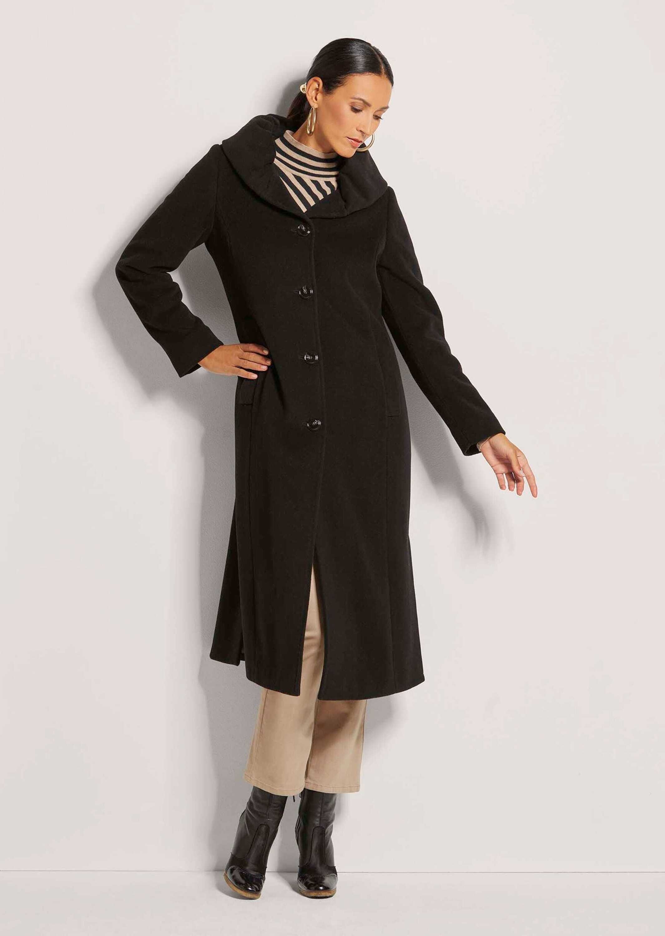 Thumbnail - MADELEINE Langmantel "Wollmantel Eleganter Wintermantel mit Umschlagkragen"