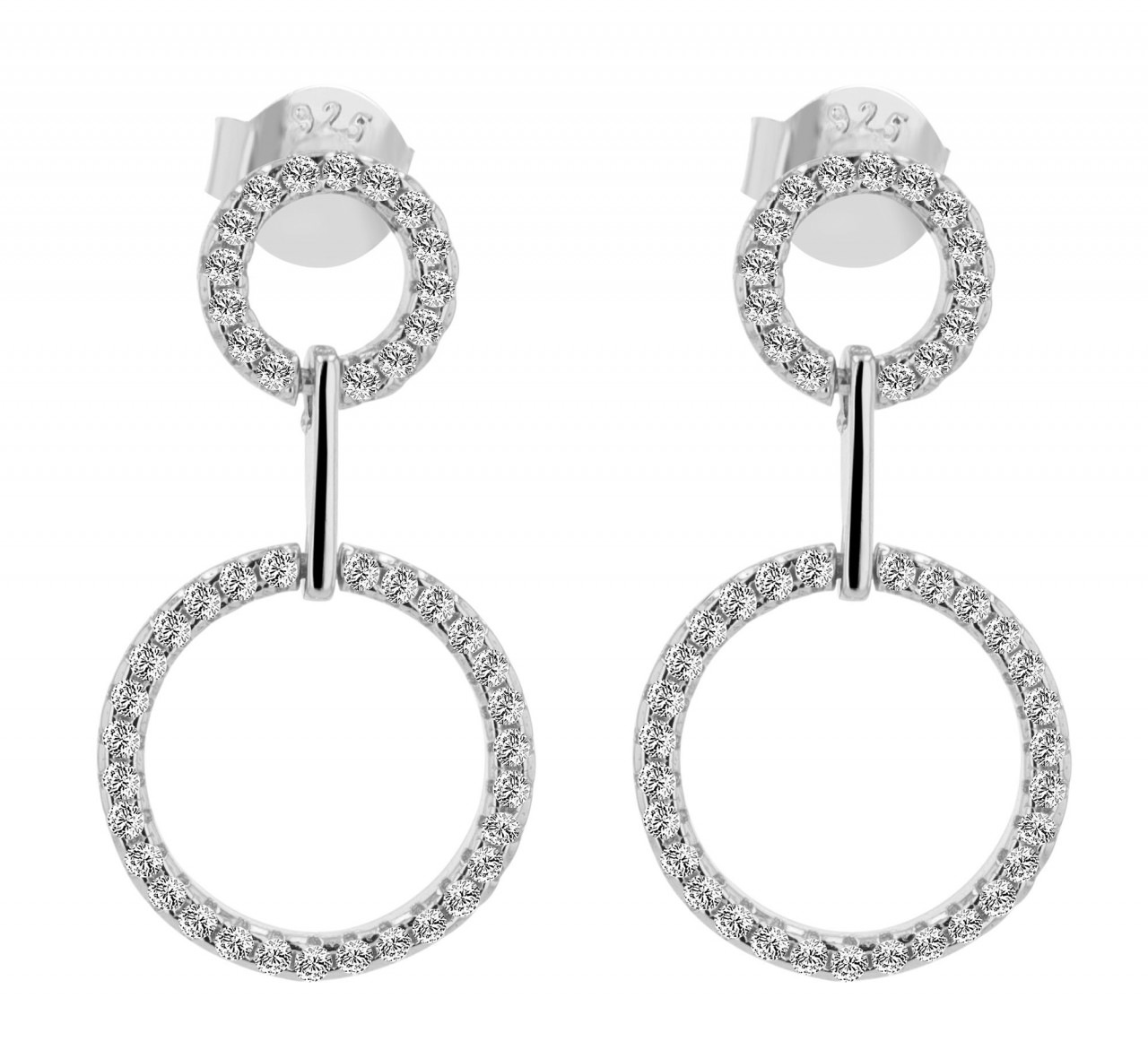Paar Ohrhänger ADELIA´S "Damen Ohrhänger aus 925 Sterling Silber und Zirkonia", silber, Ohrringe, Damen, Damen, Silber 925 (Sterlingsilber) 3