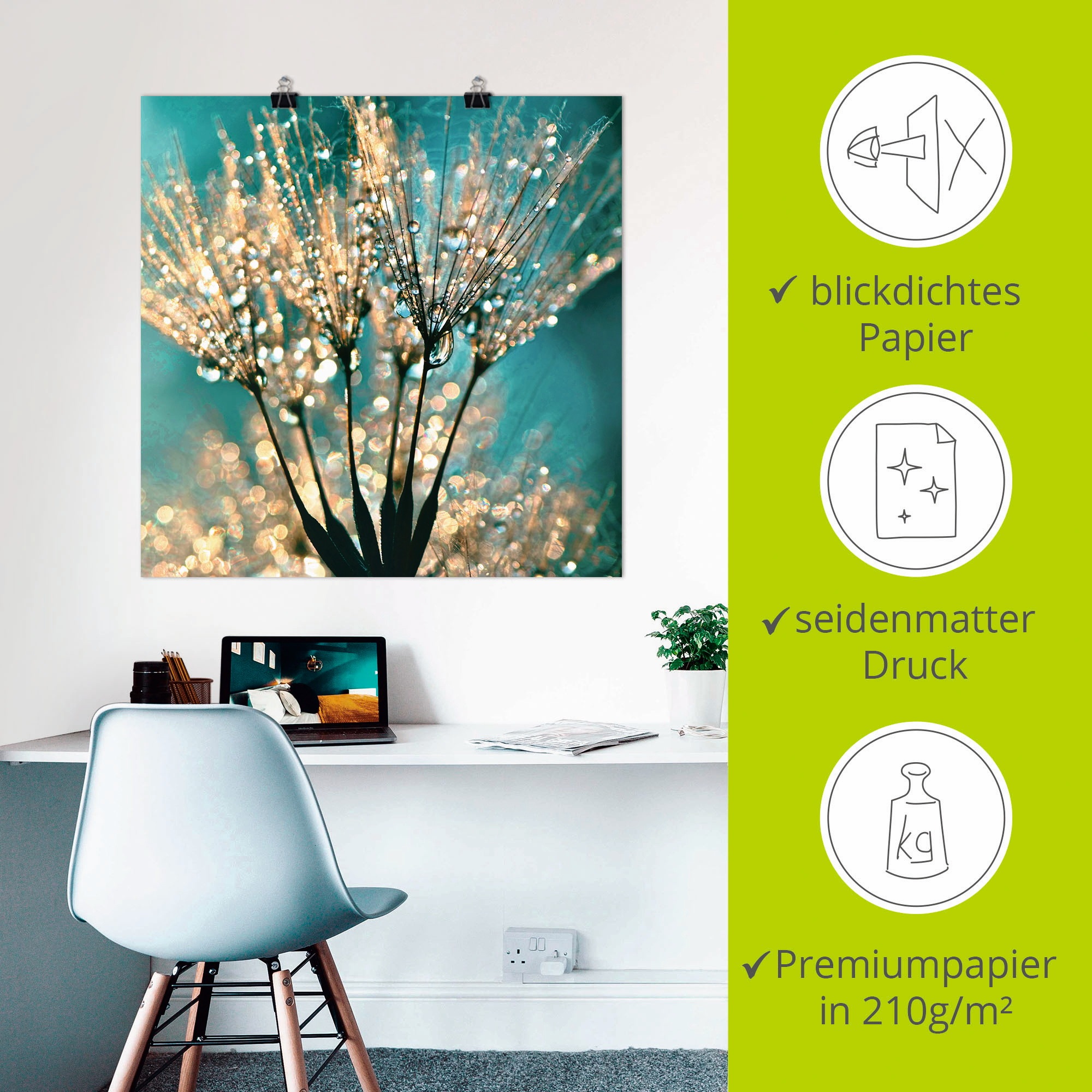 Artland Wandbild »Pusteblume Schirmchen abstrakt«, Blumen, (1 St.), als Alubild, Outdoorbild, Leinwandbild, Poster, Wandaufkleber