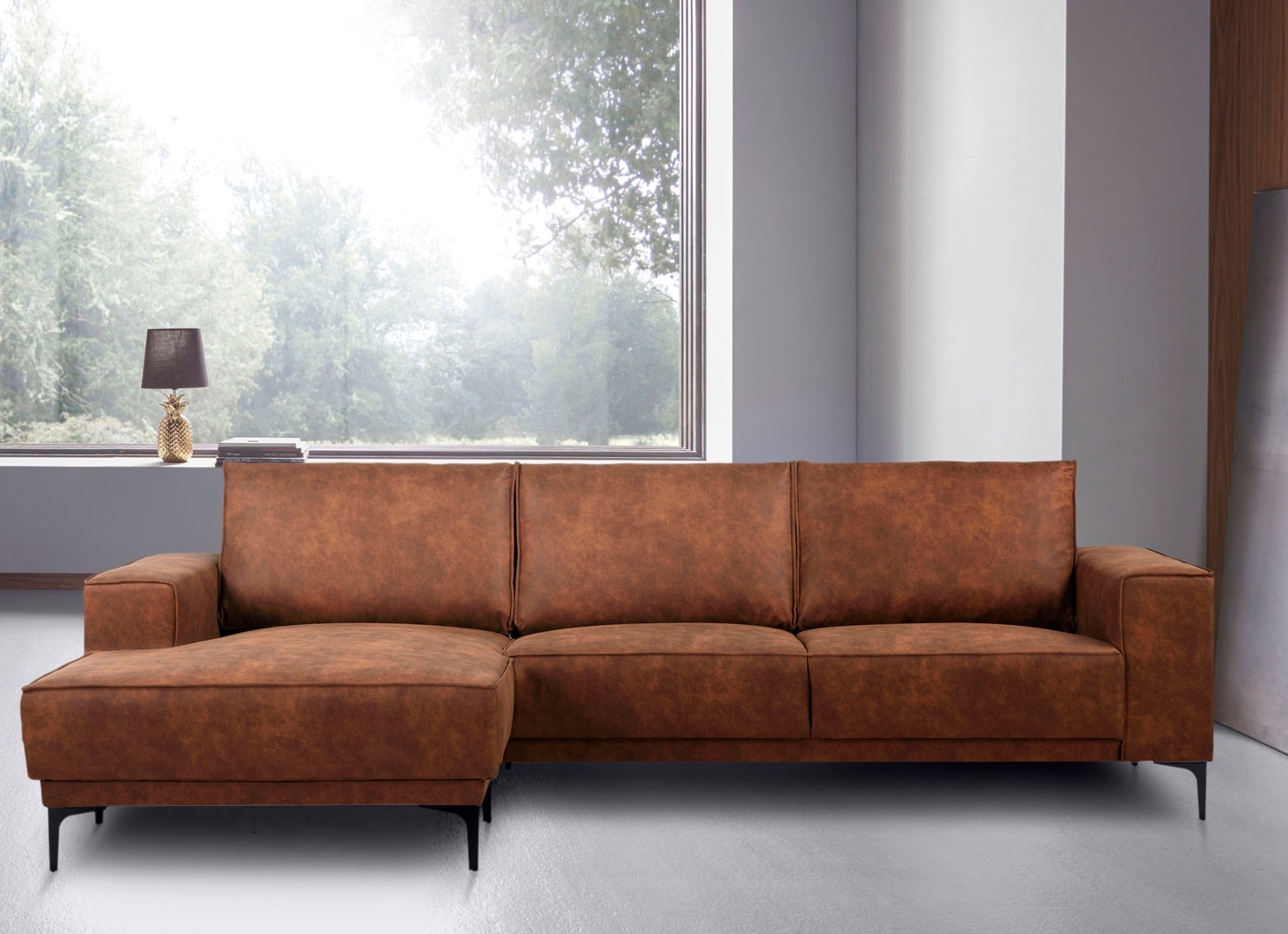 OTTO home Ecksofa "Polsterecke Oland, Struktur, Flachgewebe, Luxus-Microfas günstig online kaufen