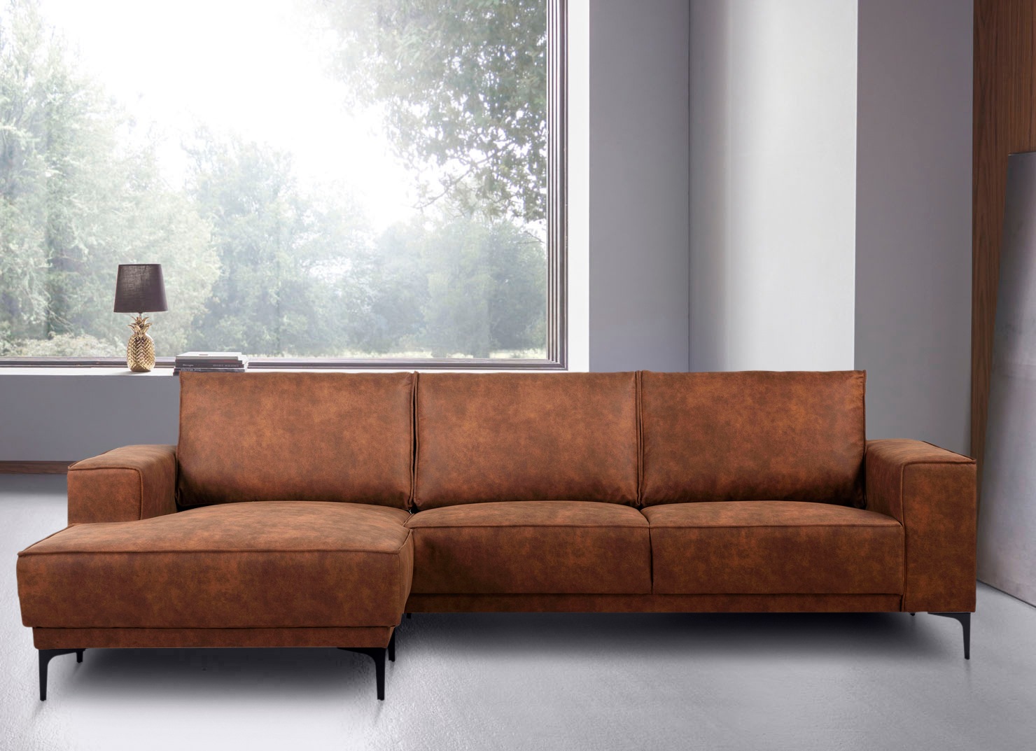 Places of Style Ecksofa "Polsterecke Oland, Struktur, Flachgewebe, Luxus-Mi günstig online kaufen