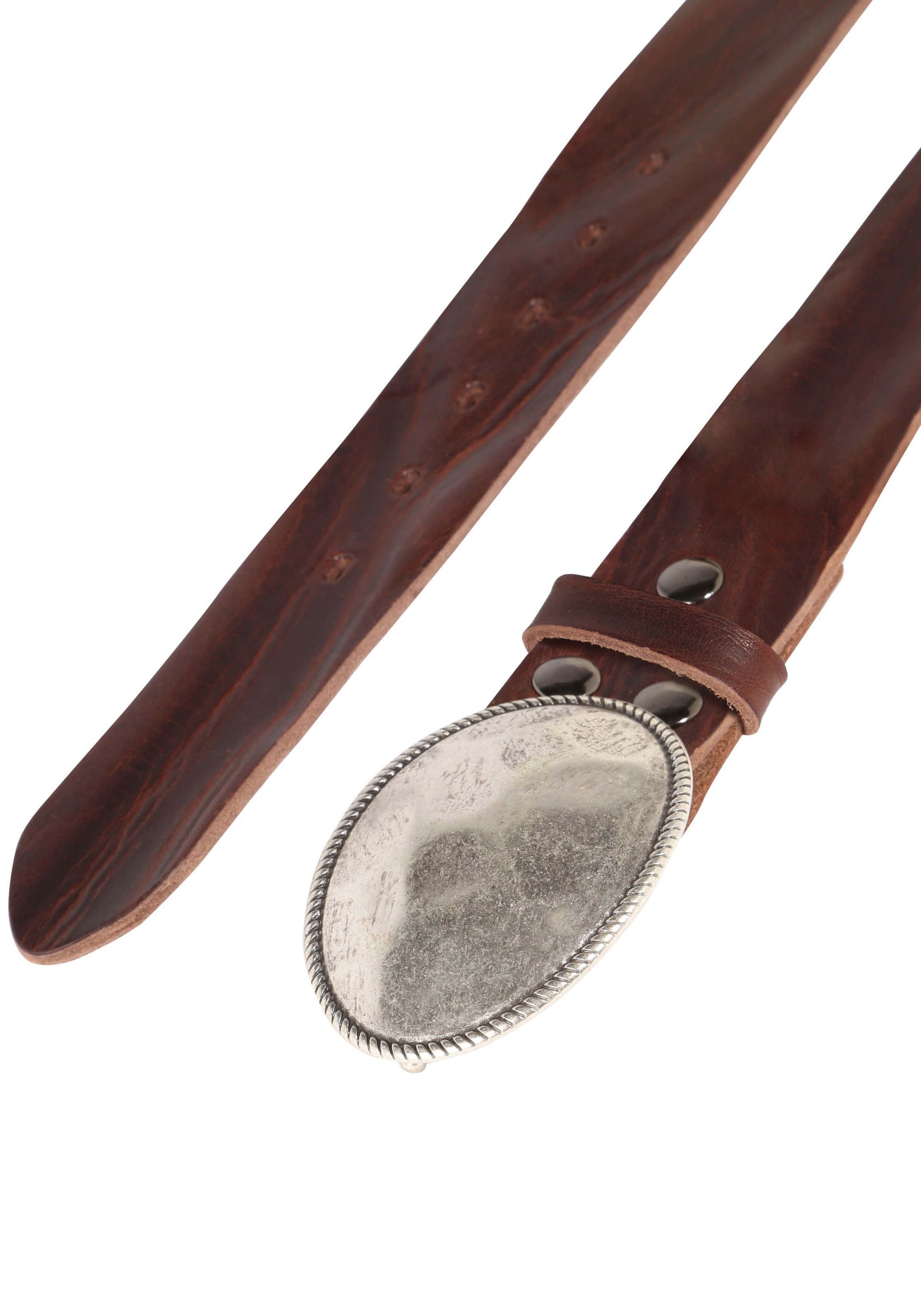 Rettungsring Gürtel Ledergürtel mit austauschbarer Schließe "Oval Matt Gehä günstig online kaufen