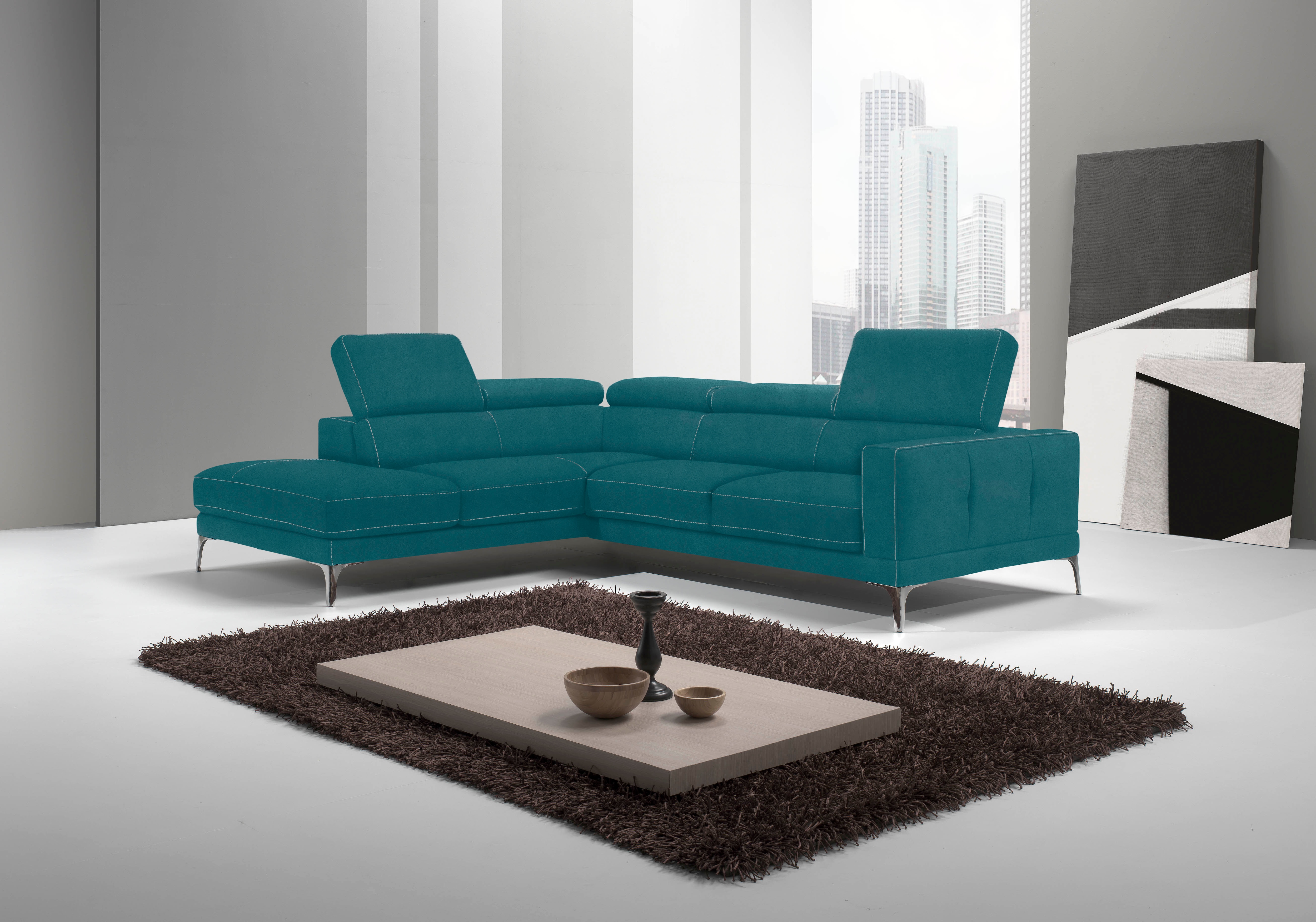 Egoitaliano Ecksofa "Claudie, Designsofa mit extrakomfortablem Sitzkomfort, L-Form" Inkl. Kopfteilverstellung, L-Form