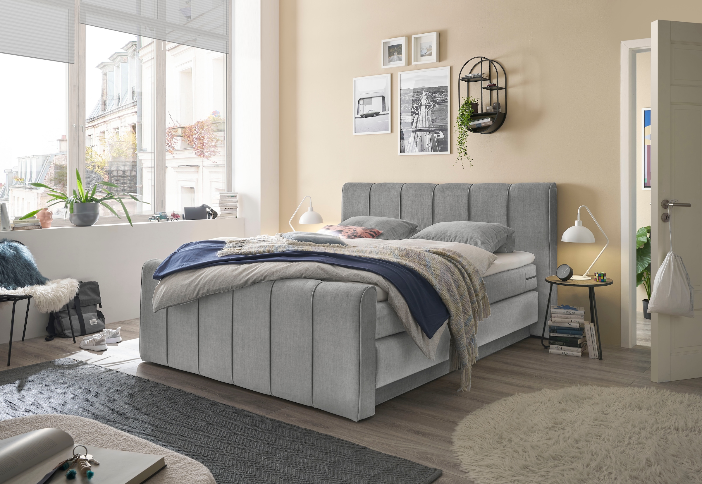 Boxspringbett »Fairfield«, mit Bettkasten, Kopfteil mit Keder, Breite 160 cm oder 180 cm