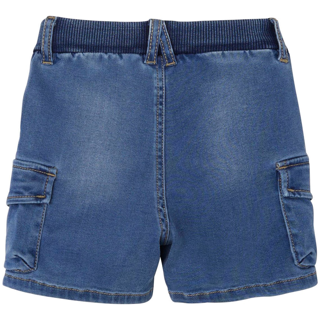 Name It Cargoshorts »coole Jeansshorts NMMBEN BAGGY DNM L SHORTS 8610-TO NOOS«, (Cargotaschen, Baggy Fit, verstellbarer Bund, elastisches Bündchen), mit Used-Optik für mehr Charakter