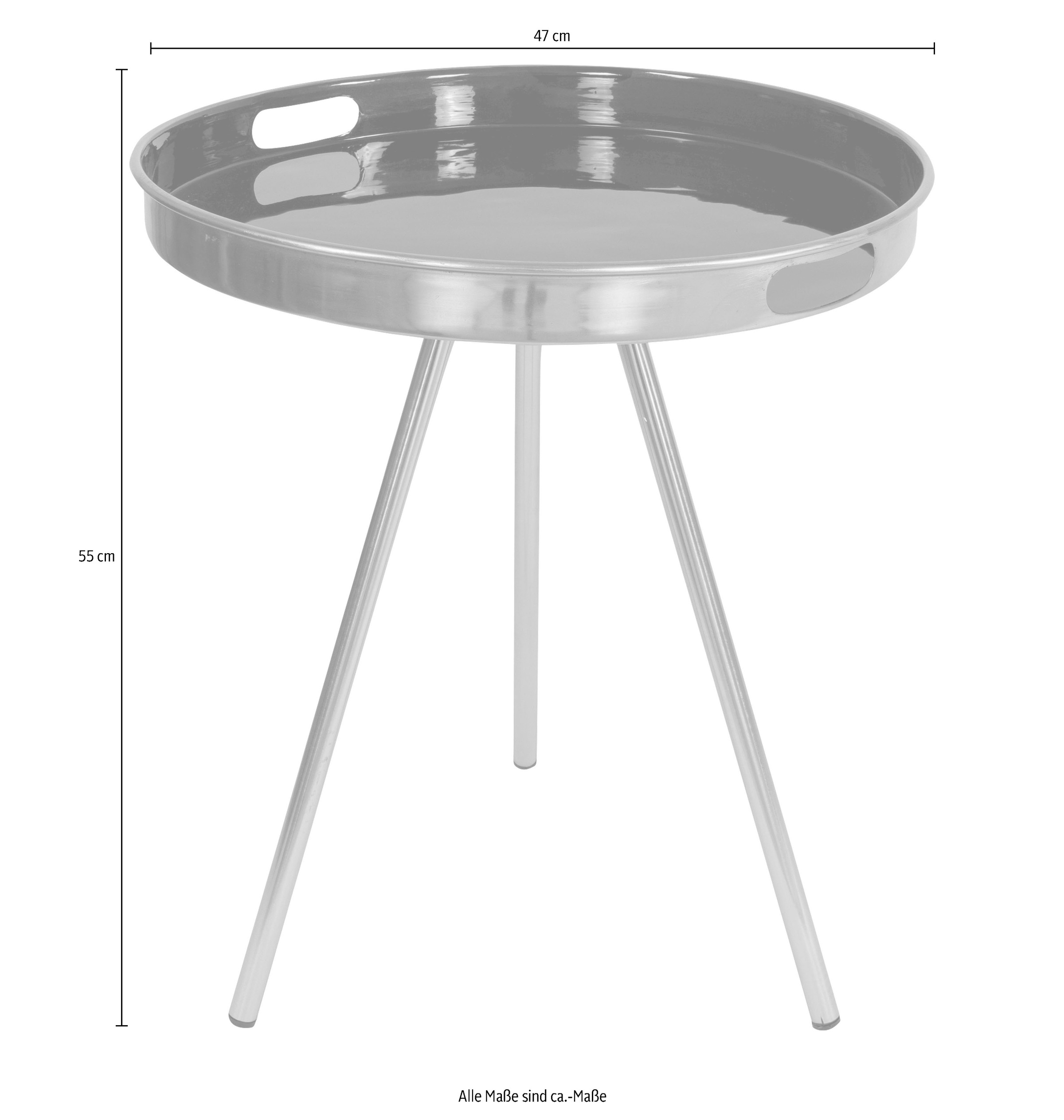 Kayoom Beistelltisch »Morrison 325, runder Beistelltisch, mit Tragegriffen«, (1 St.), in Tablettform, pflegeleicht, Tablettrandhöhe: 5,5 cm