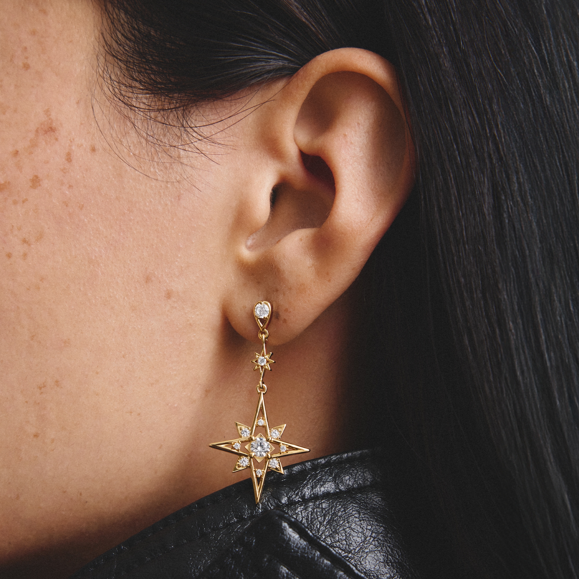 THOMAS SABO Paar Ohrhänger »Midnight Sky Ohrringe gelbgoldfarben« mit Zirkonia (synth.)