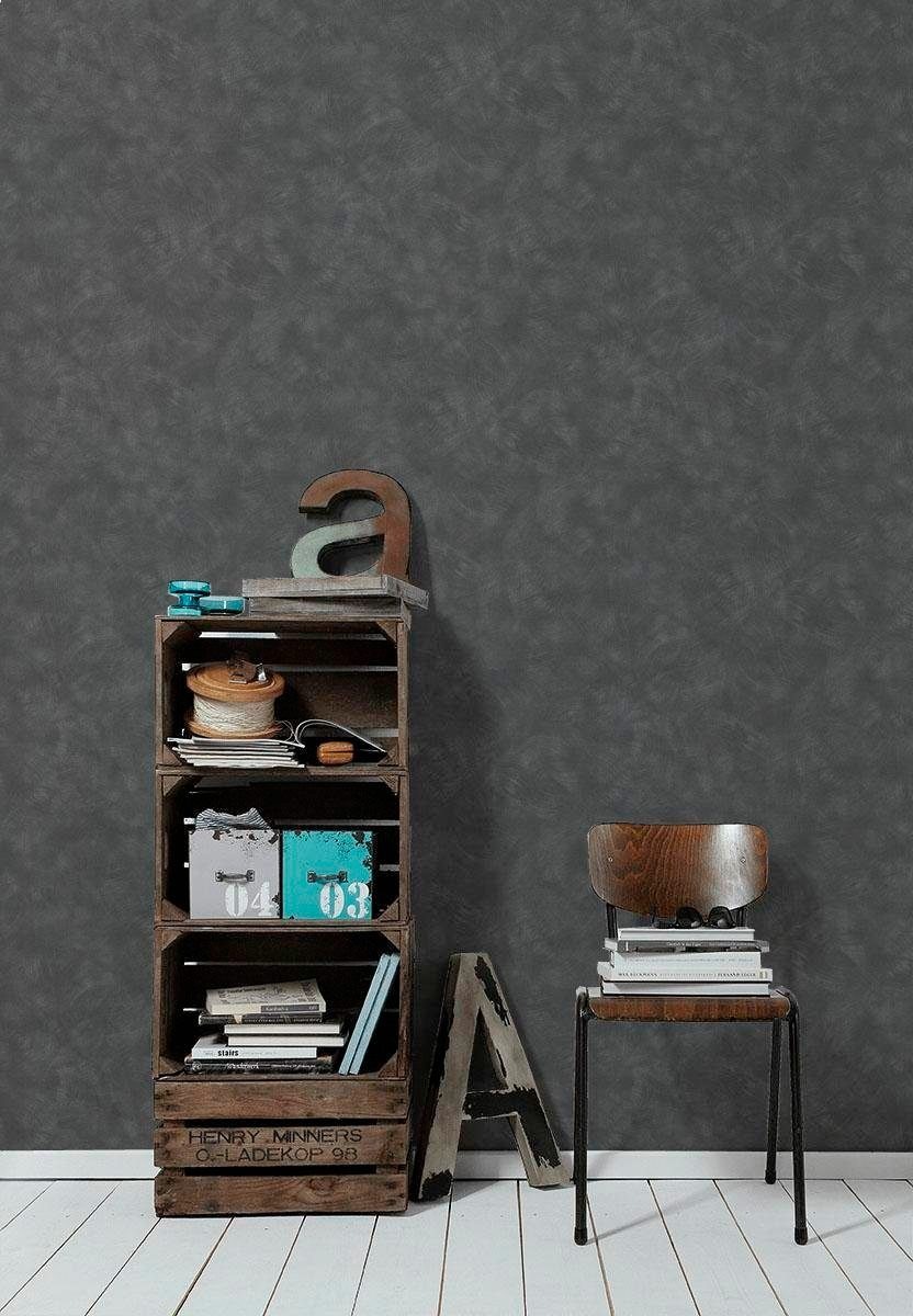 living walls Vliestapete »Materials« einfarbig | uni | unifarben leicht strukturiert Uni Tapete einfarbig Putzoptik Tapeten Wohnzimmer Schlafzimmer Design