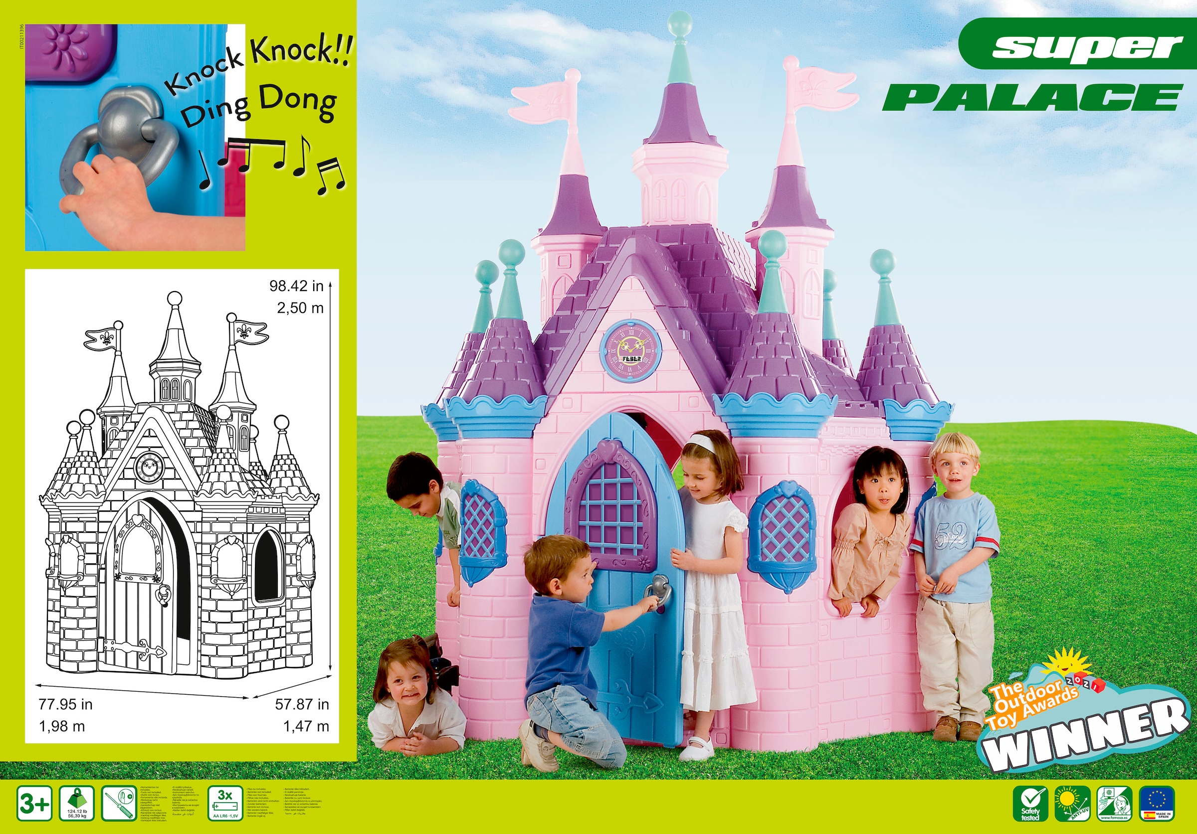 Feber® Spielhaus »Super Palacio«, B/T/H: ca. 198/147/250 cm; Made in Europe