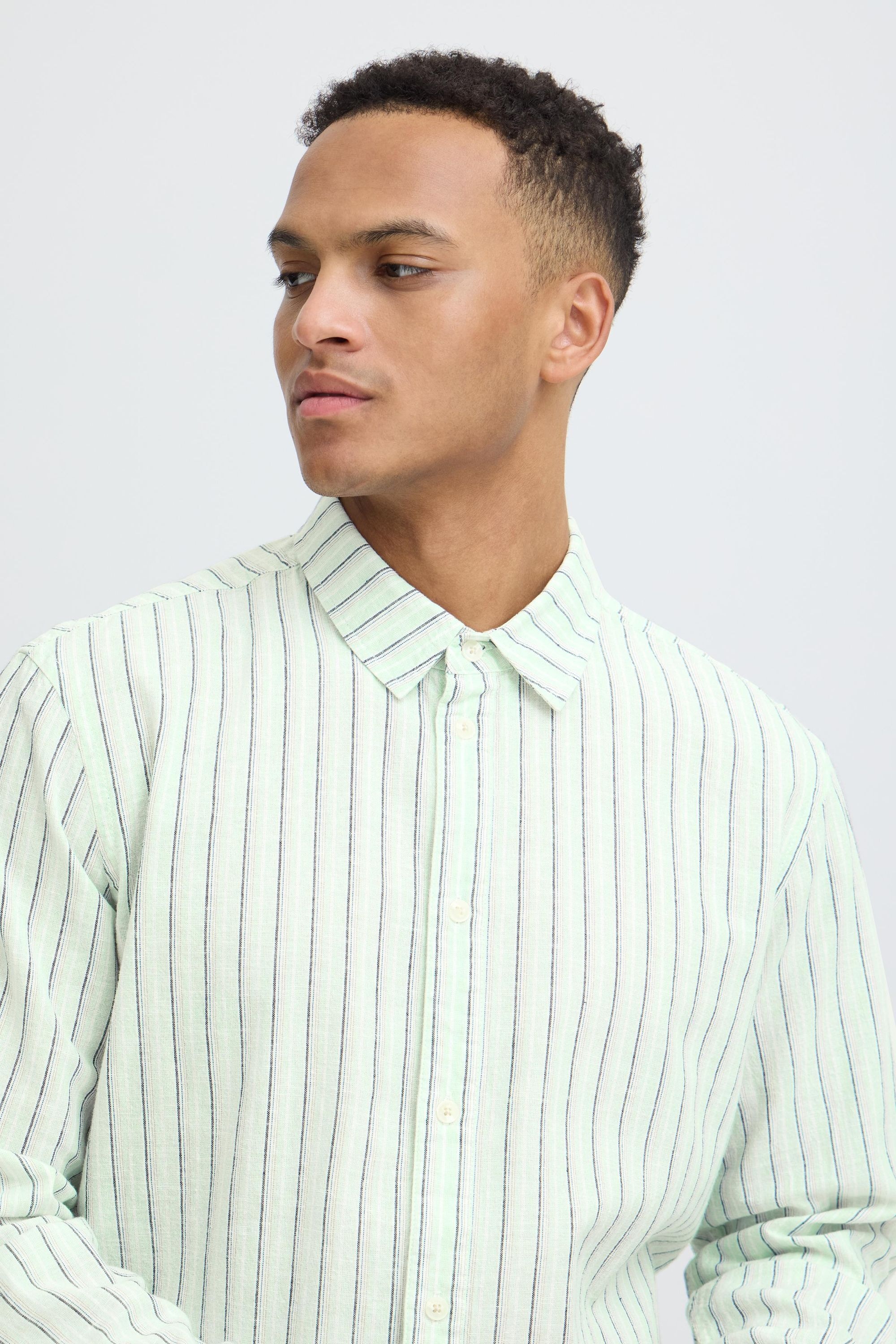 Blend Leinenhemd »BHAban Linen Mix Striped« Gestreiftes Hemd mit 2-Knopf-Manschette