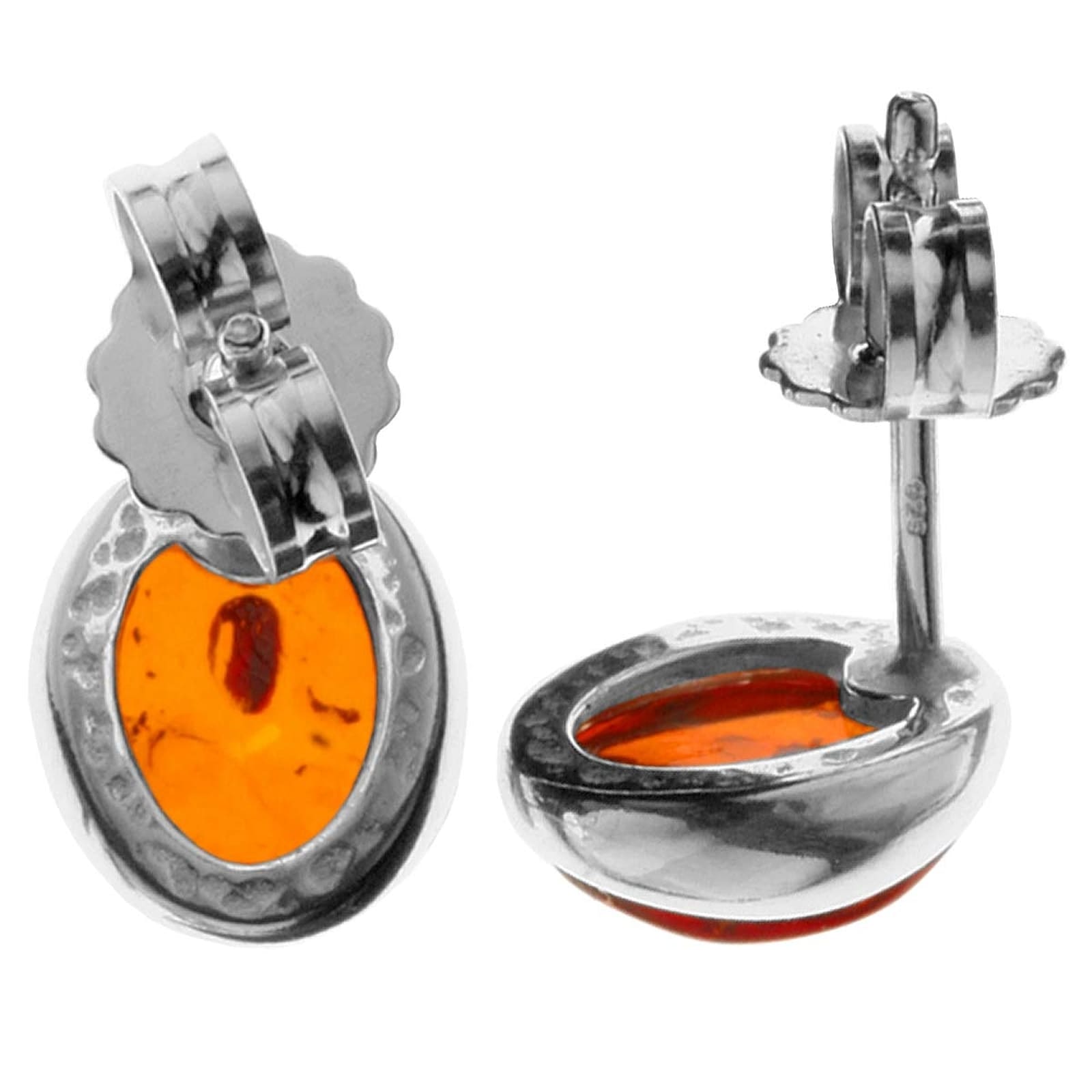 OSTSEE-SCHMUCK Paar Ohrstecker »- Classic 8 x 6 mm - Silber 925/000 - Bernstein«