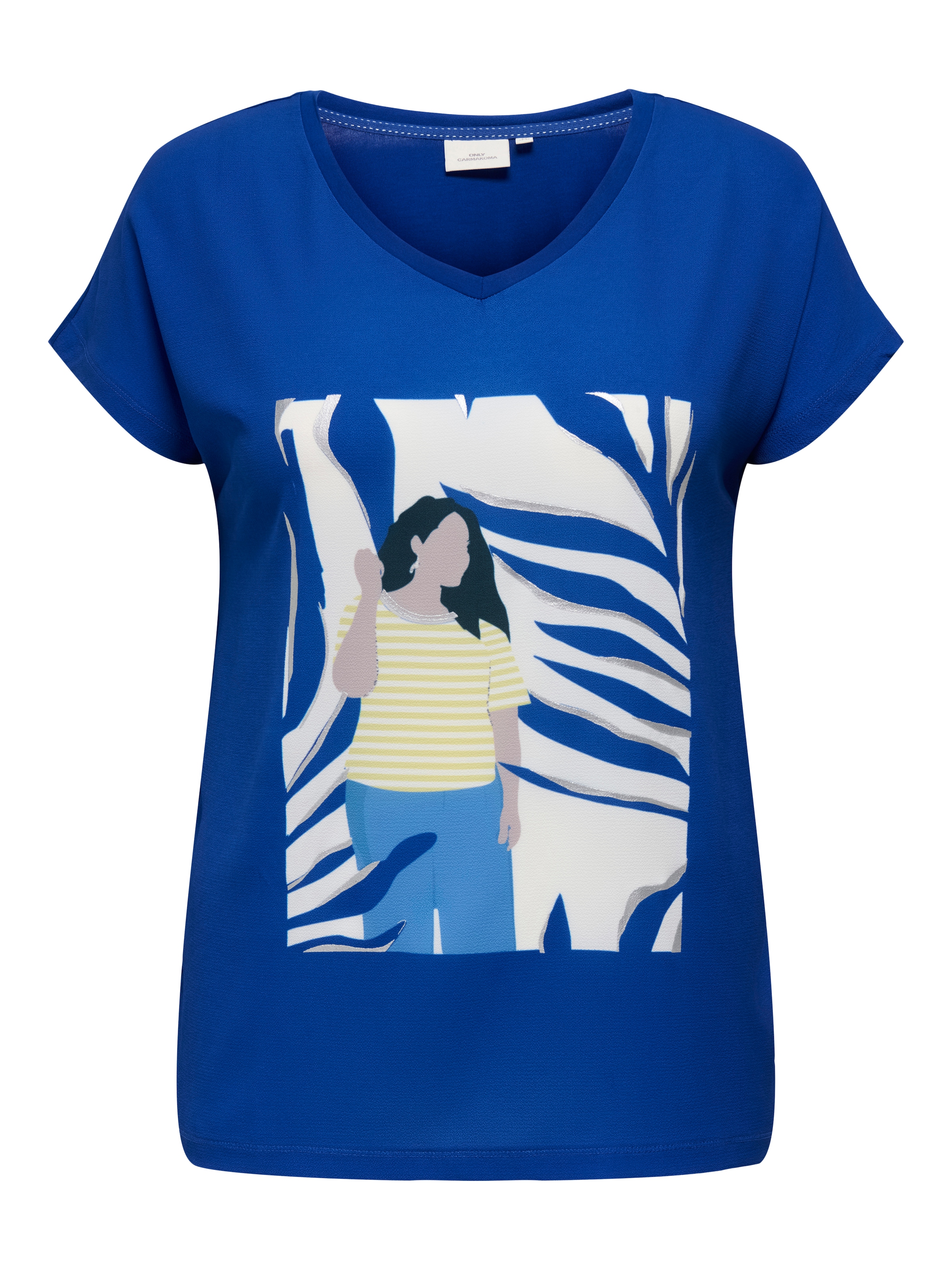 ONLY CARMAKOMA Kurzarmshirt "CARVIGGA S/S O-NECK MIX TEE JRS BS" günstig online kaufen
