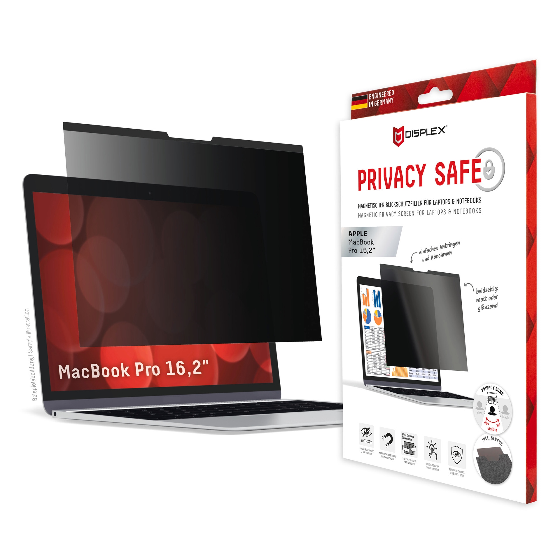 Displayschutzfolie »Privacy Safe - MacBook Pro 16,2«, Blickschutzfilter