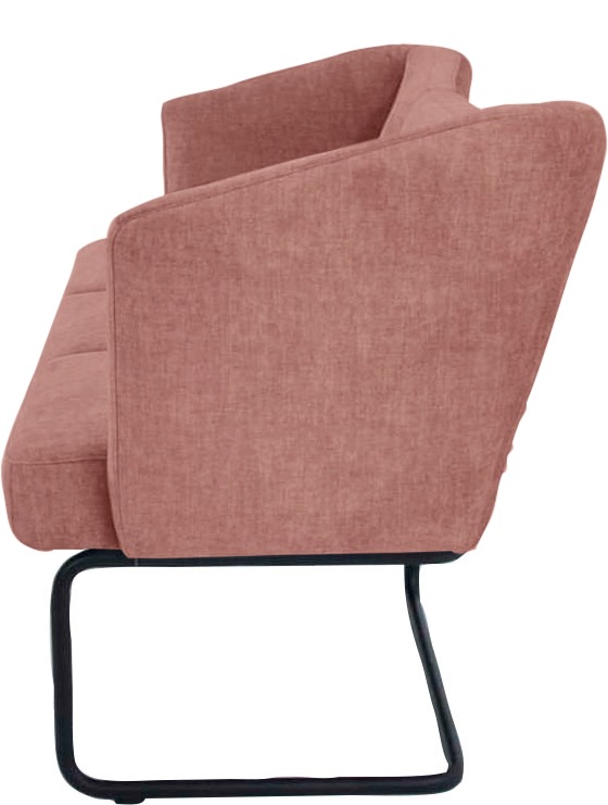 Polsterbank K+W KOMFORT & WOHNEN "Mikkado Tube", rosa (oldrose 90), B:192cm H:88cm T:71cm, Holzwerkstoff, Metall, Sitzbänke, Polsterbank, in abgerundeter Form, Rundrohrkufe lang, in 2 Breiten 192 oder 242 cm 3