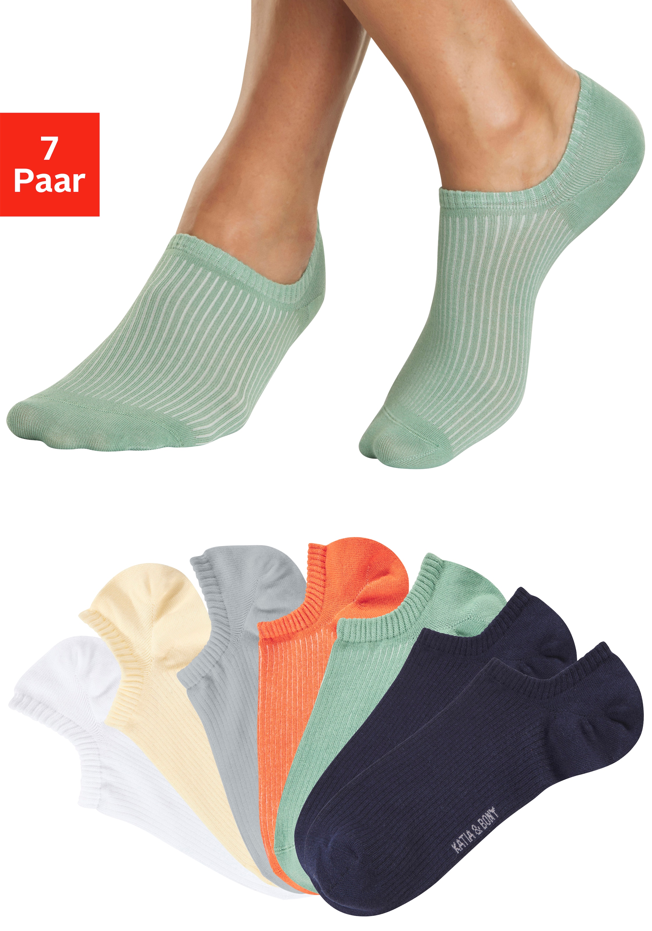H.I.S Sneakersocken Packung, 7 Paar tlg. invisible und gerippt günstig online kaufen