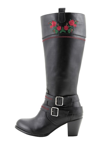 Weitschaftstiefel »Große Größen«, im Cowboy-Stil, mit Blumenstickerei